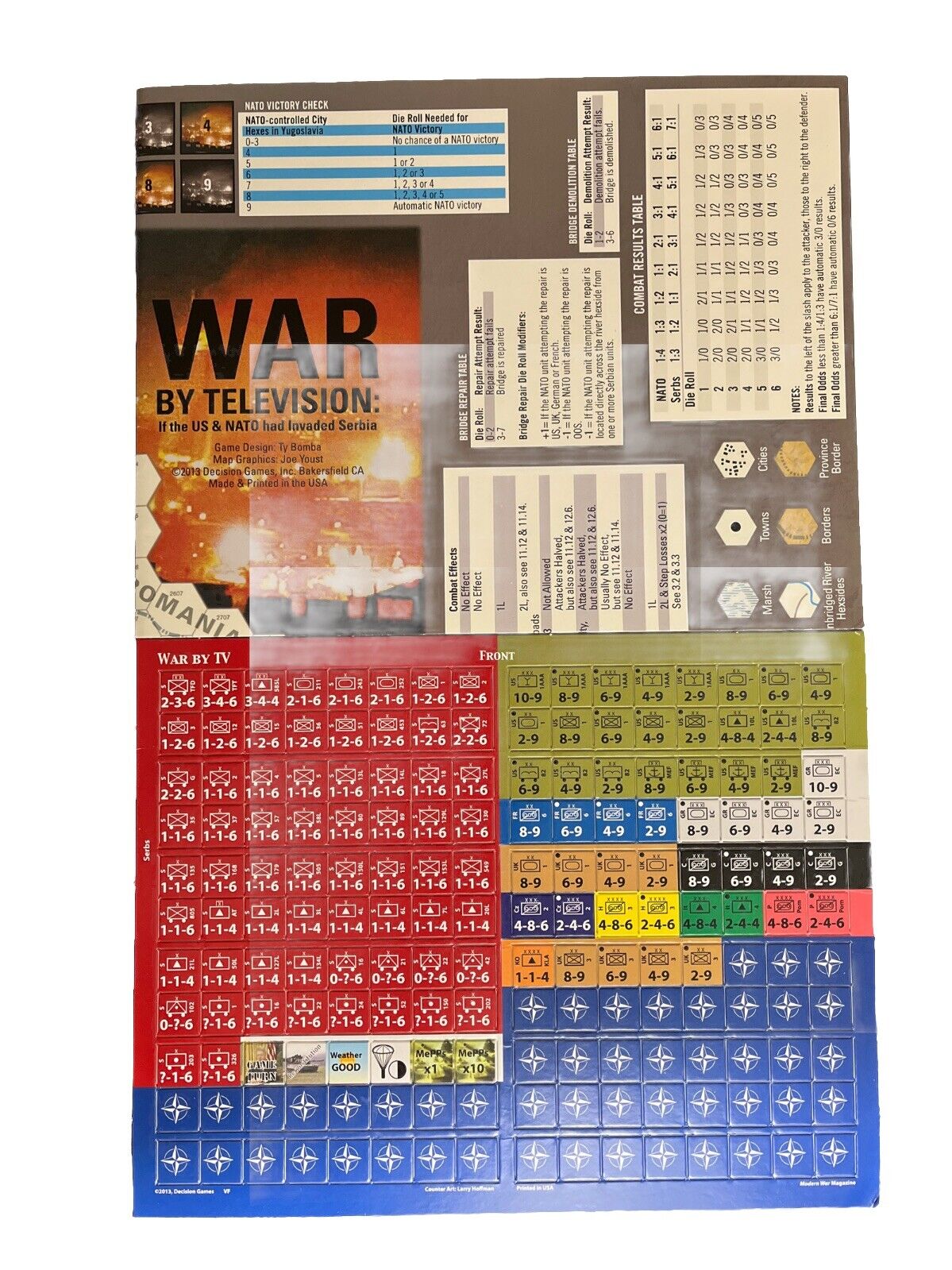 Modern War Magazine #9 With history Board Game - War By Television Kosovo 1999