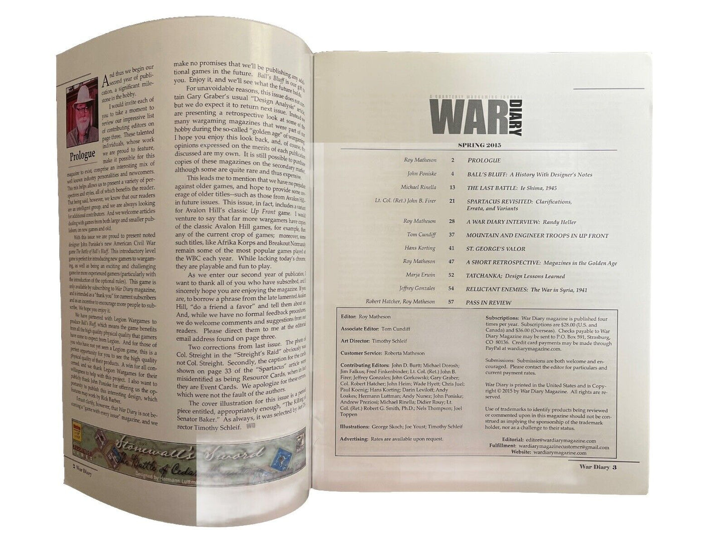 War Diary Magazine Vol. 2, #1 With Game Inside The Battle of Ball's Bluff