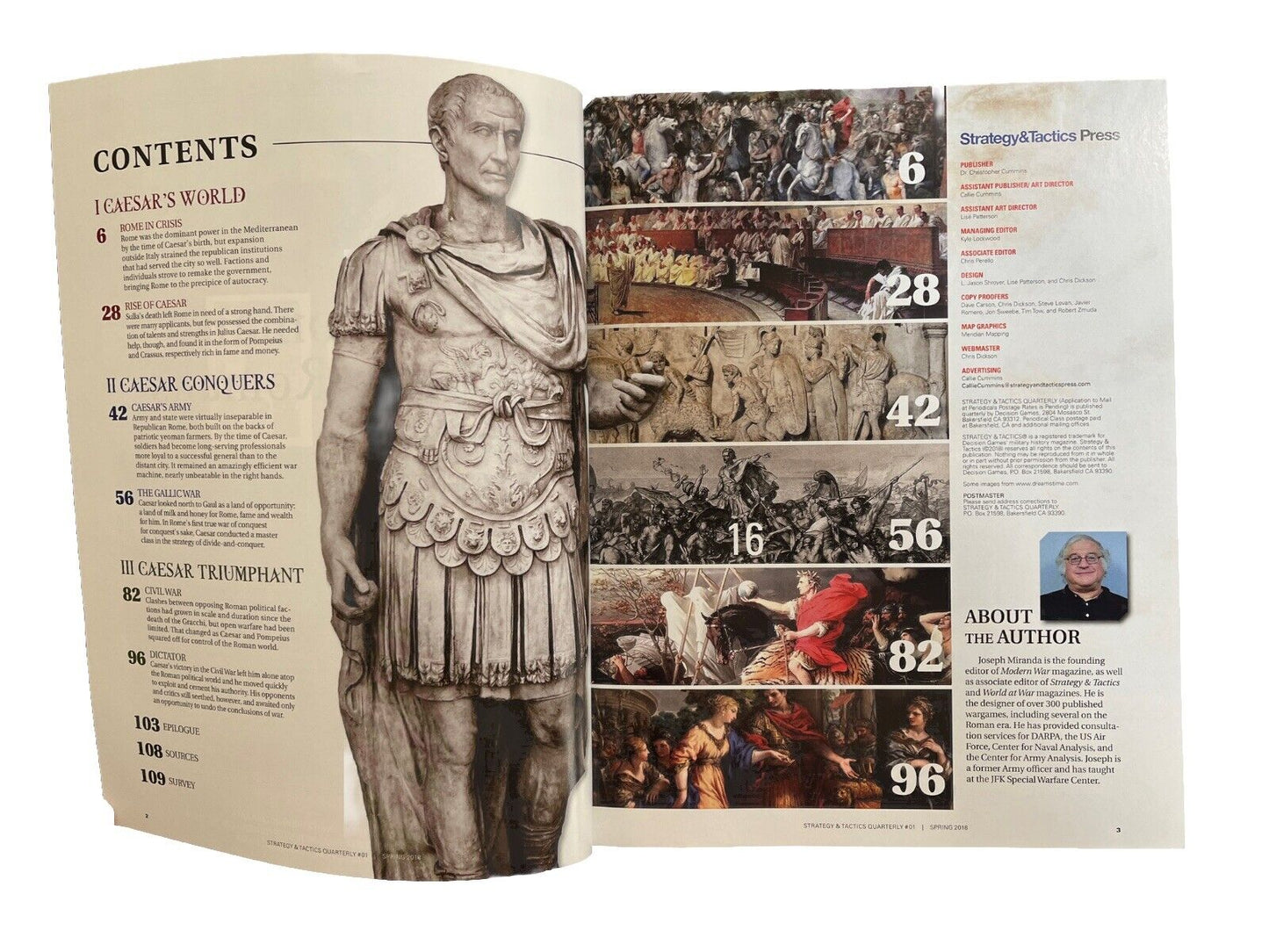Strategy & Tactics Military History War Game Magazine #1 With Map Poster: Caesar