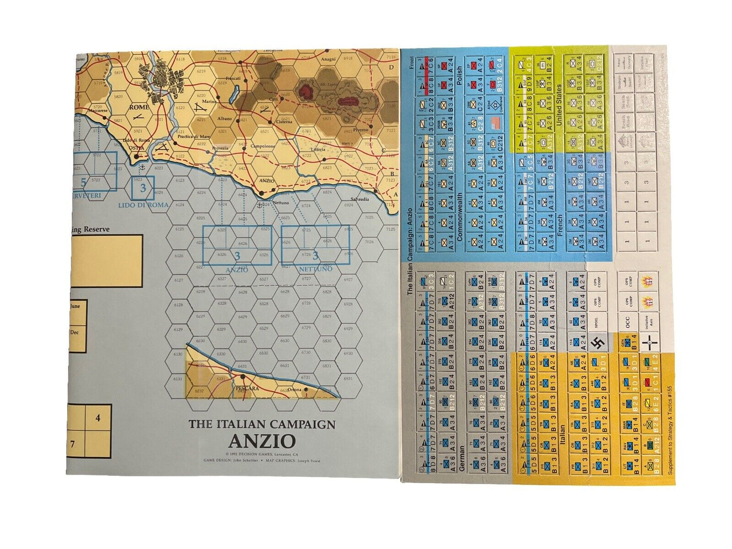 Strategy & Tactics Magazine #155 And Board Game - The Italian Campaign: Anzio