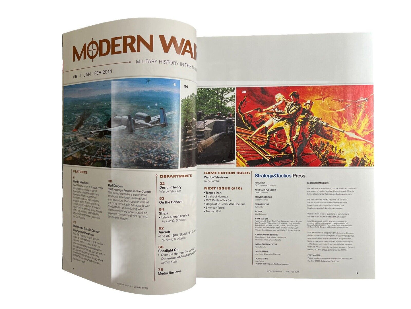 Modern War Magazine #9 With history Board Game - War By Television Kosovo 1999