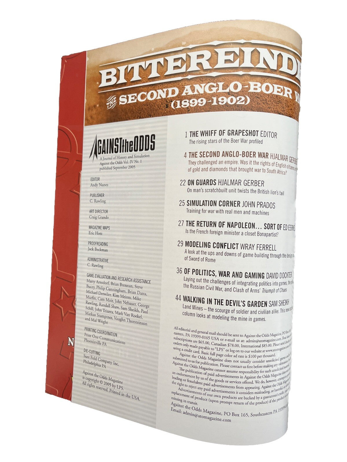 Against The Odds Wargame Magazine #13 BITTEREINDER THE Second Anglo-Boer War