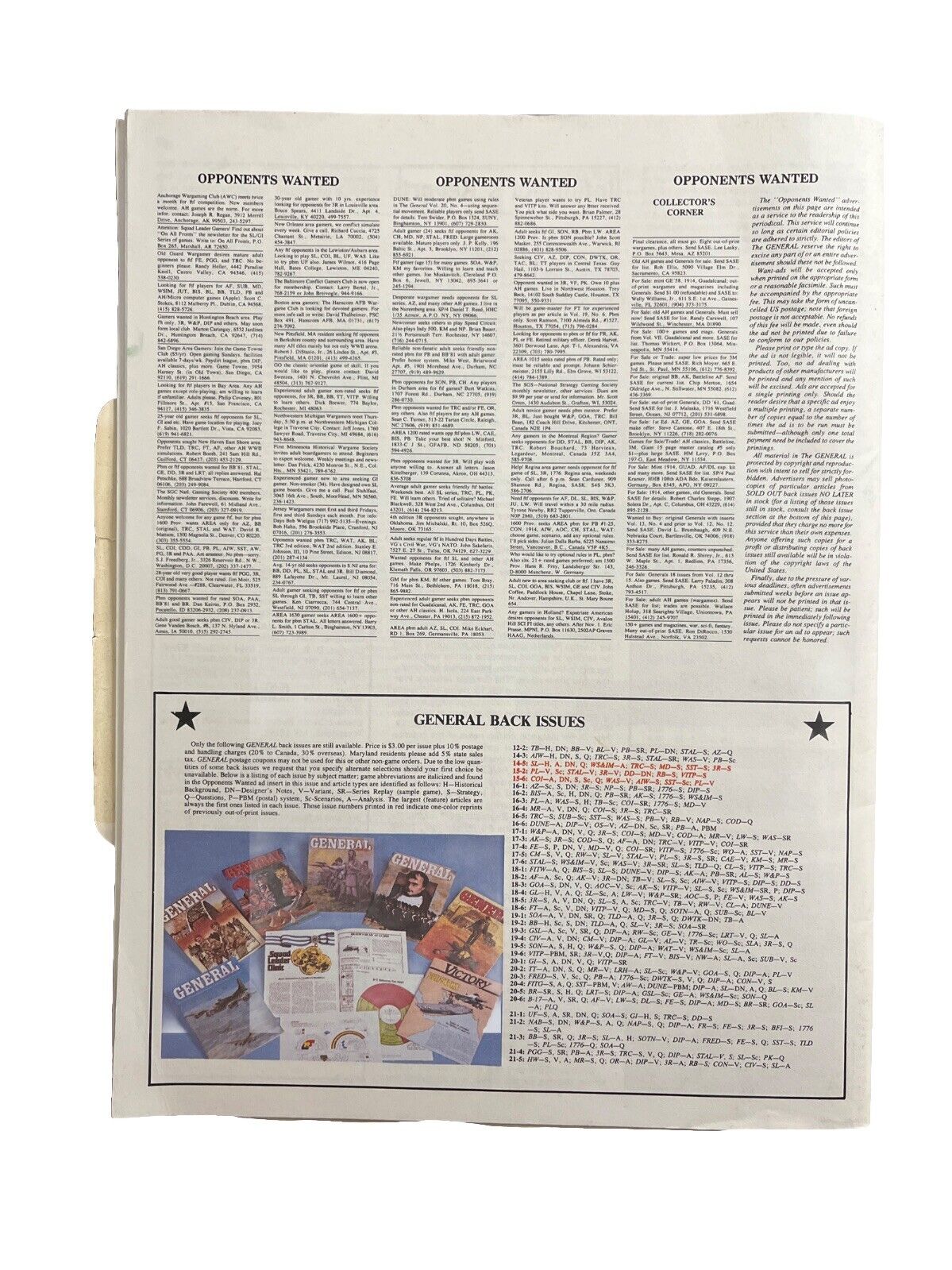 The Avalon Hill General Vintage Board Game Magazine Vol. 21 #6 Firepower