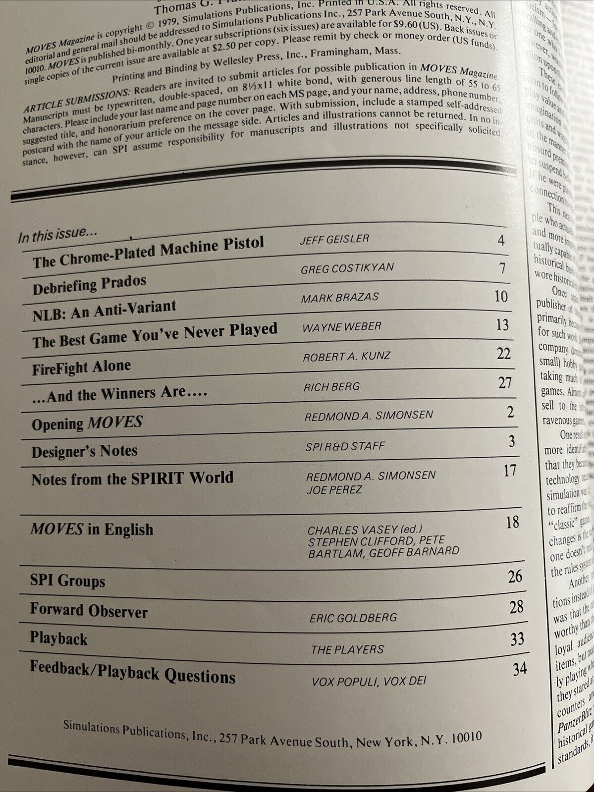 Vintage SPI MOVES Magazine #48 December 1979-January 1980 Tabletop RPG Wargames