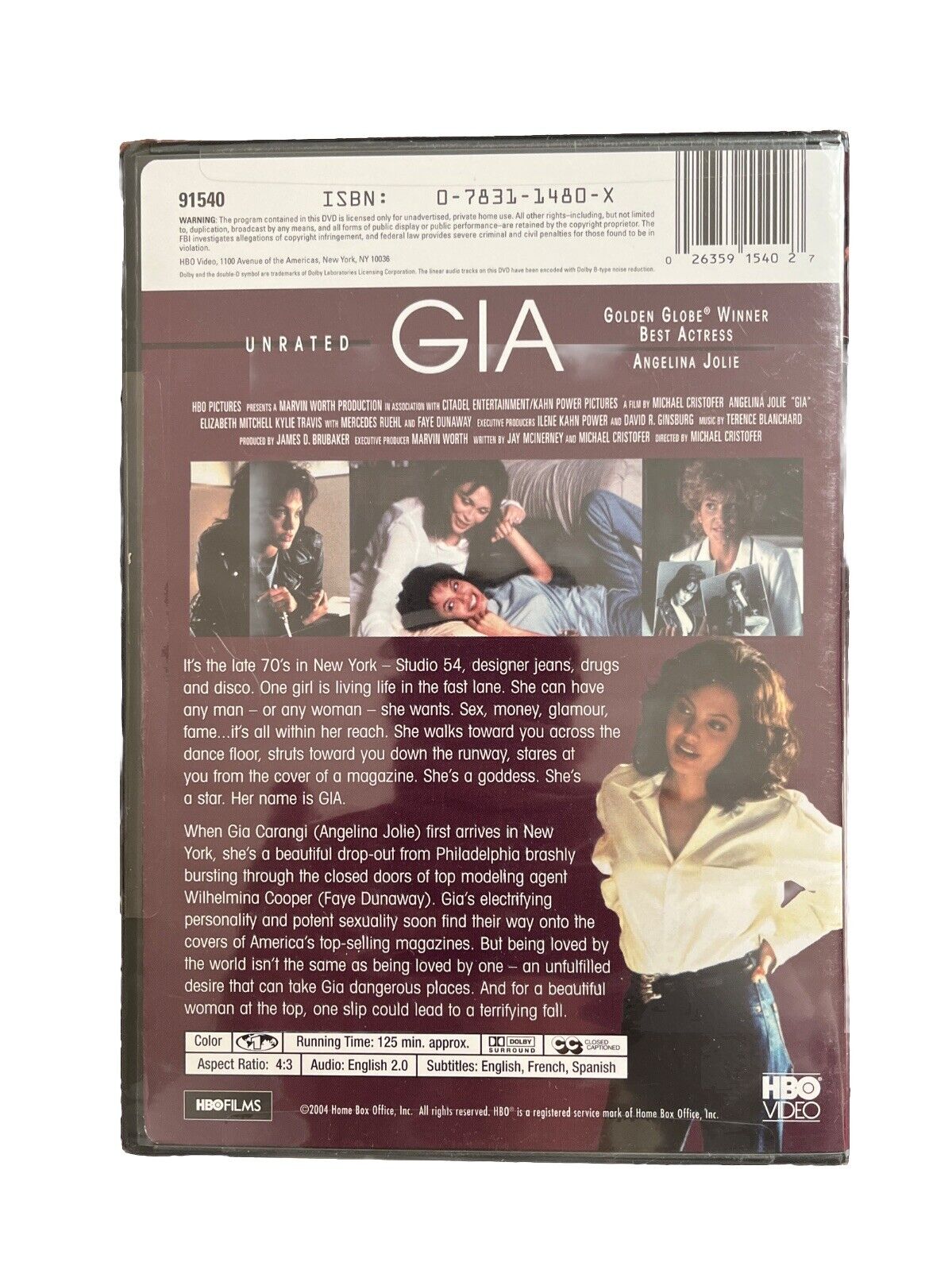 Collectable Drama Gia Angelina Jolie Dolby Subtitled Unrated Standard Screen