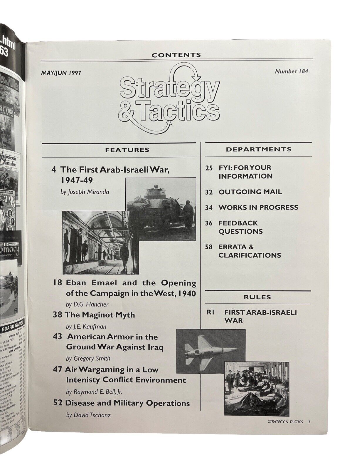 Strategy & Tactics Wargame Magazine #185 The First Arab-Israeli War 1947-49