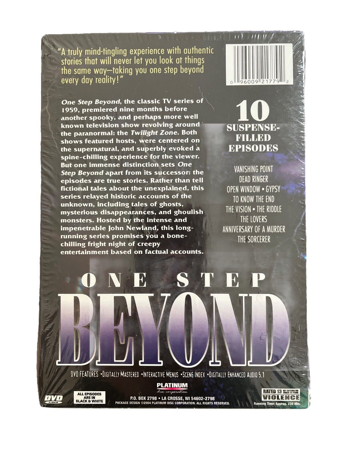 Classic Collectable Mysterious TV Show One Step Beyond (DVD, 2004, 2-Disc Set)