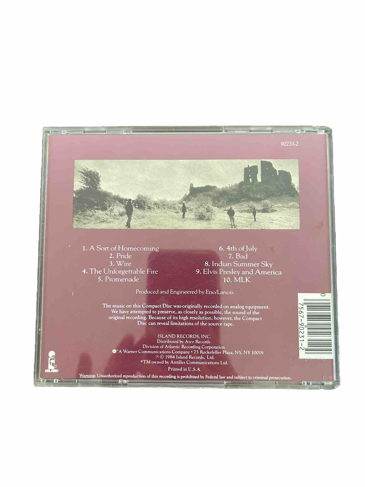 U2: The Unforgettable Fire (CD, 1984 Island Records) Alternative Pop Rock