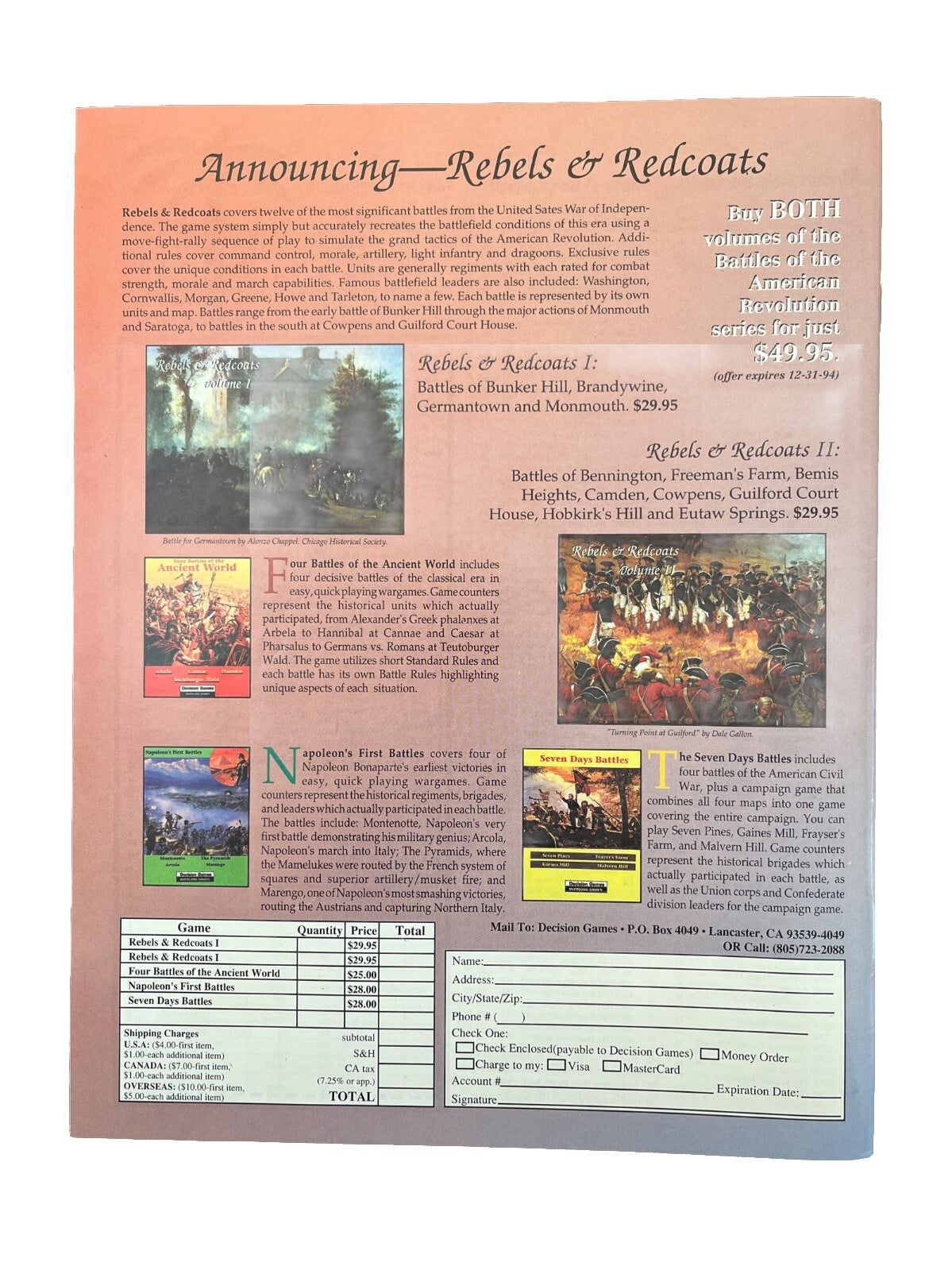 Strategy & Tactics Mag #170 The Atlanta Campaign: Bald Hill And Ezra Church