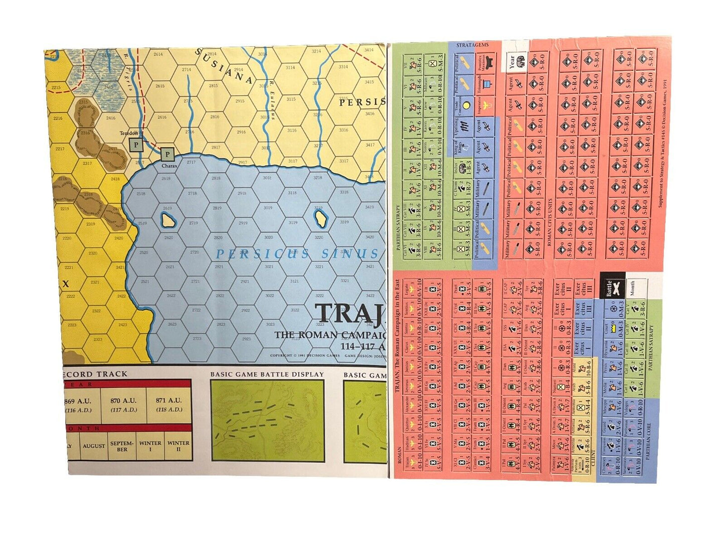 Strategy&Tactics Wargame Mag #145 1991 Trajan The Roman Campaign In The East