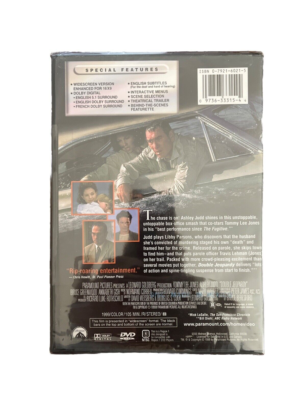 Double Jeopardy (DVD) Tommy Lee Jones, Ashley Judd Widescreen NEW
