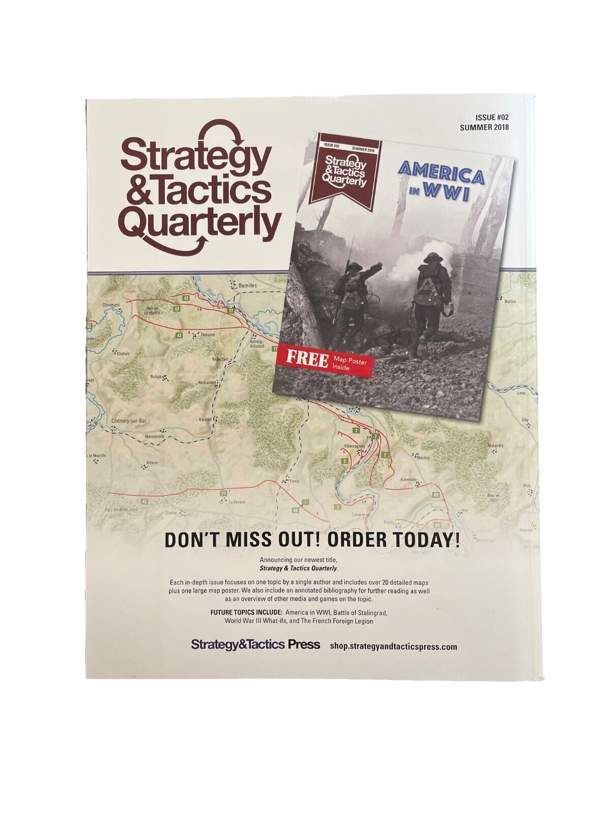 Strategy & Tactics Military History War Game Magazine #1 With Map Poster: Caesar