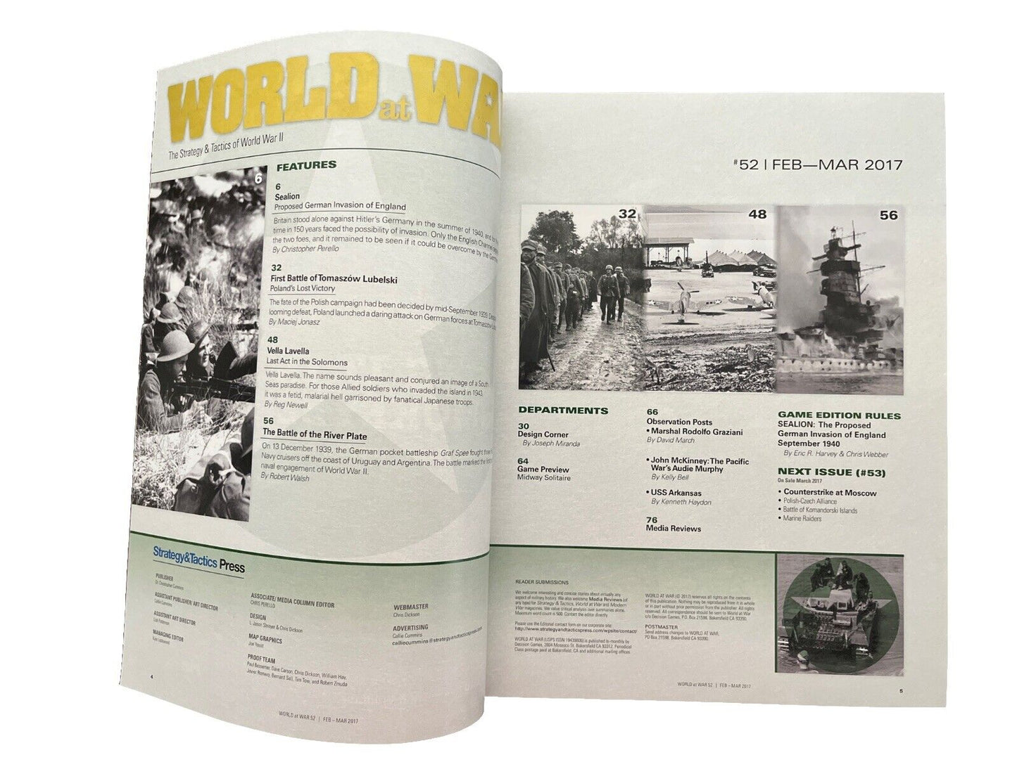 Decision Games World At War Magazine With Complete Historical Game #52 Sealion