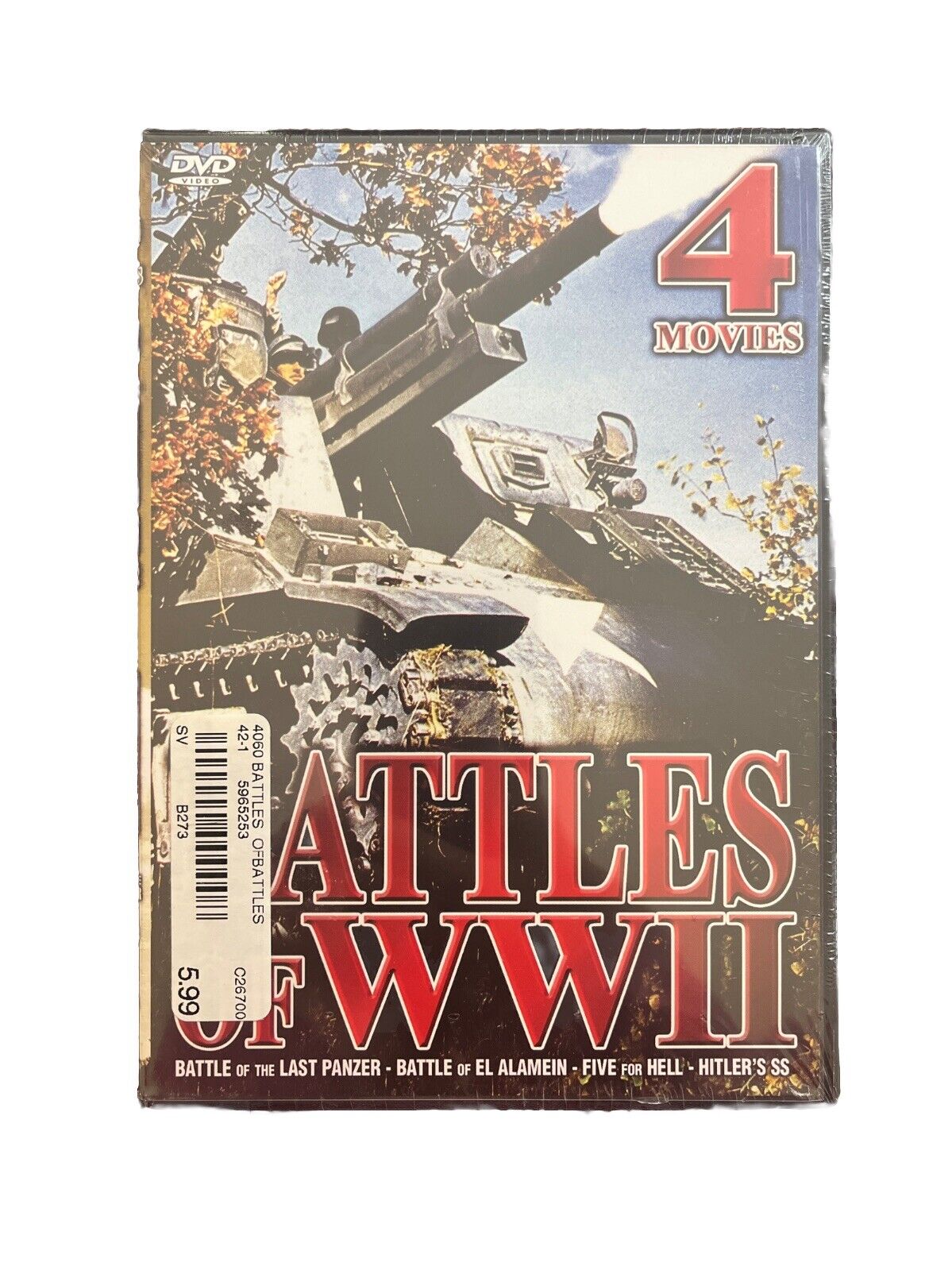 Battles of World War Two WWII 4-Movies 2-DVD Panzer El Alamein Hitler's SS