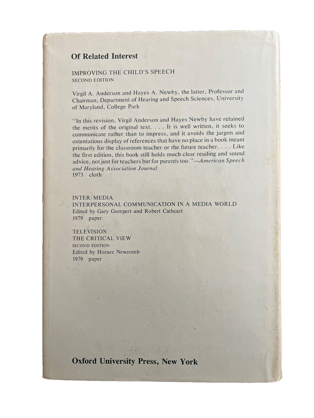 Vintage Book Training the Speaking Voice by Virgil a Anderson Third Edition