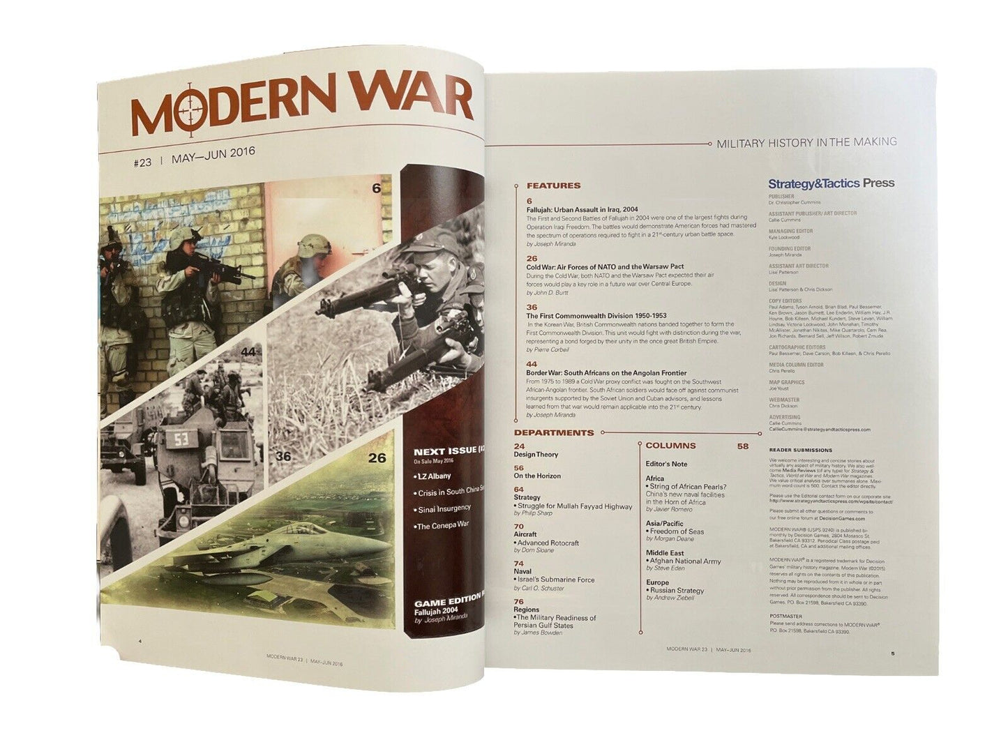 Modern War Magazine #23 With Military Historical Board Game - Fallujah: 2004