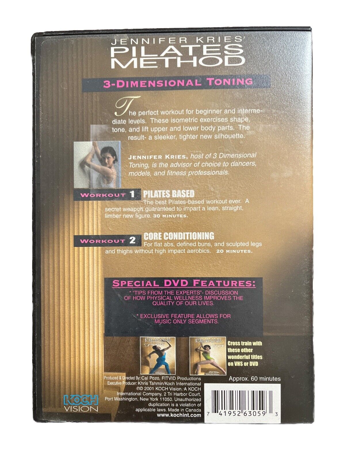PILATES Method- 3D Toning- Jennifer Kries-Vintage Exercise Workout Video On Dvd