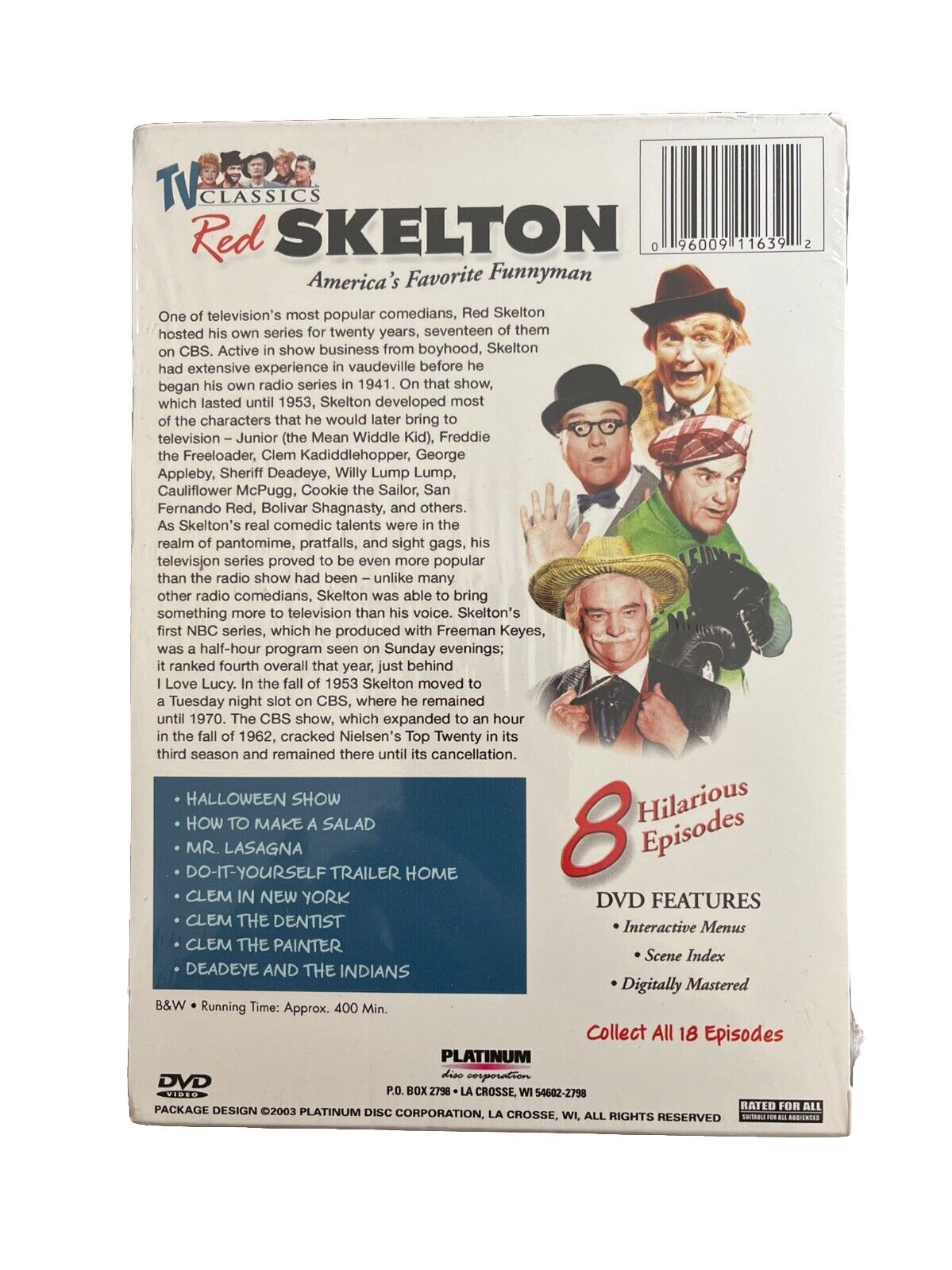 Classic Collectable Comedy TV Show Red Skelton DVD America’s Favorite Funnyman