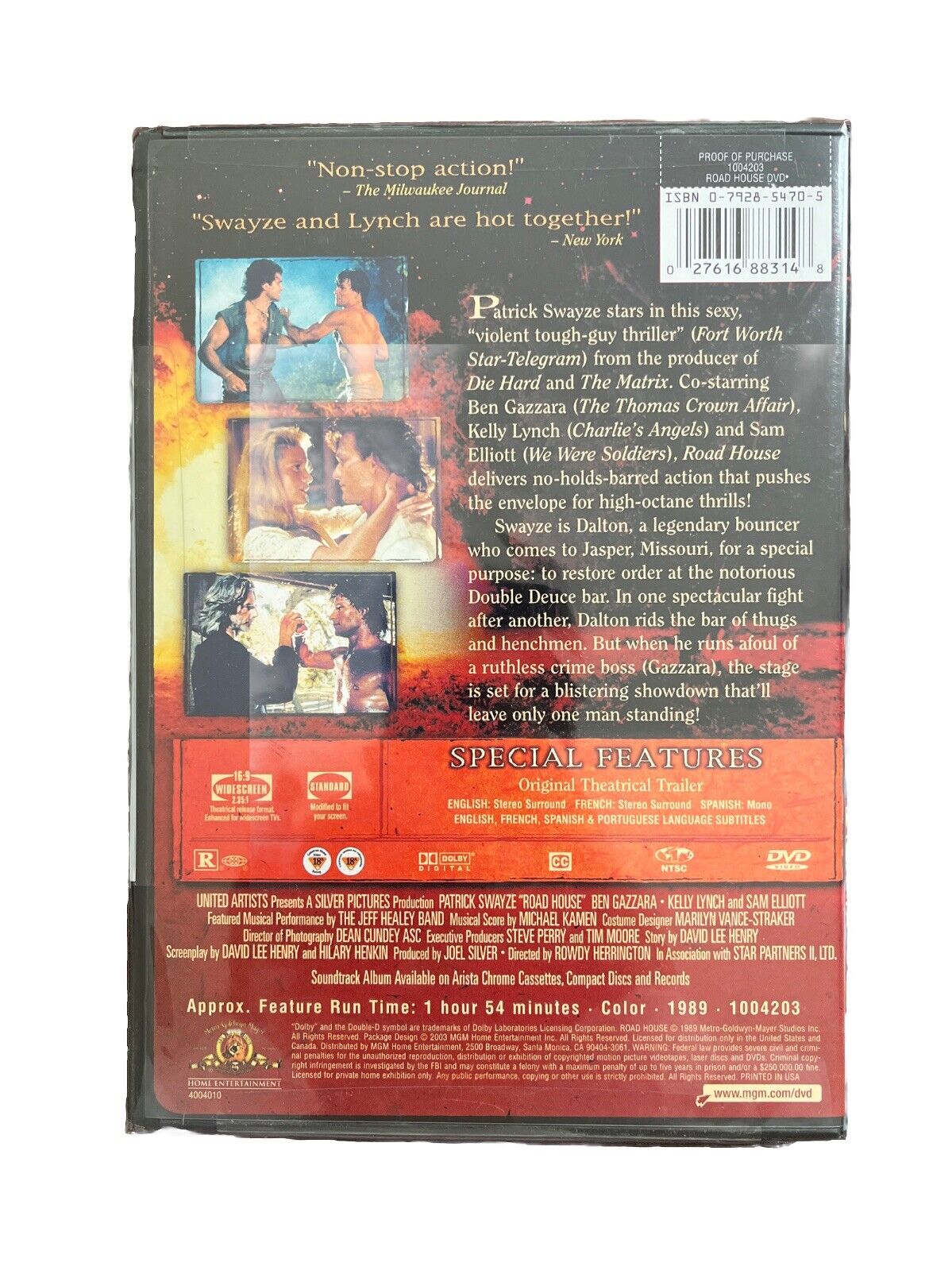 Classic Action Movie ROAD HOUSE (DVD, 1989) Patrick Swayze Kelly Lynch