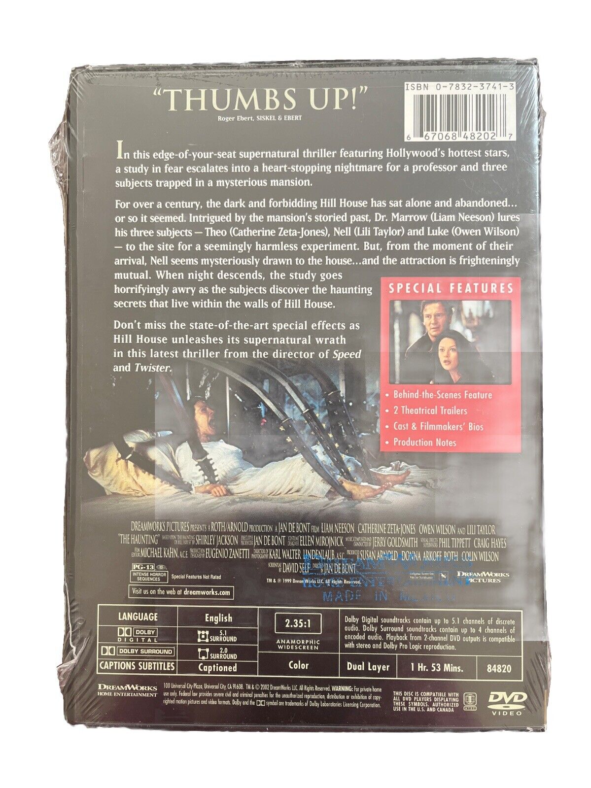 Classic Terror Movie The Haunting (DVD, 1999) Liam Neeson Catherine Zeta-Jones