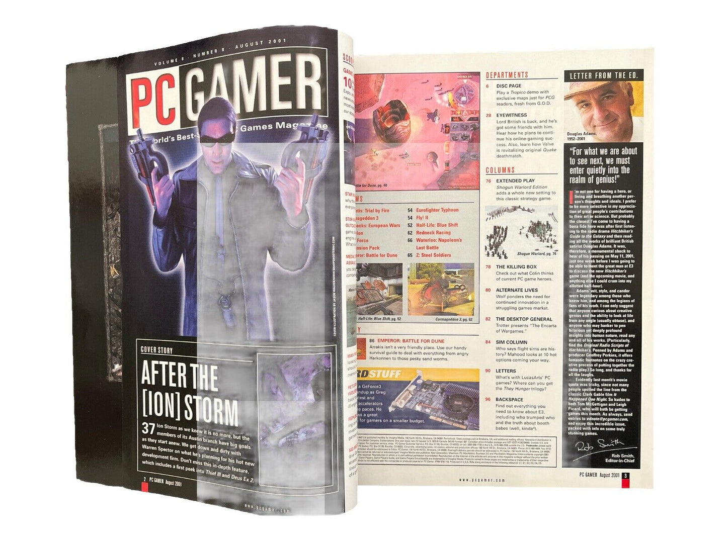 Vintage Collectable PC GAMER Magazine Vol.8 No.8 August 2001 - Deus Ex 2