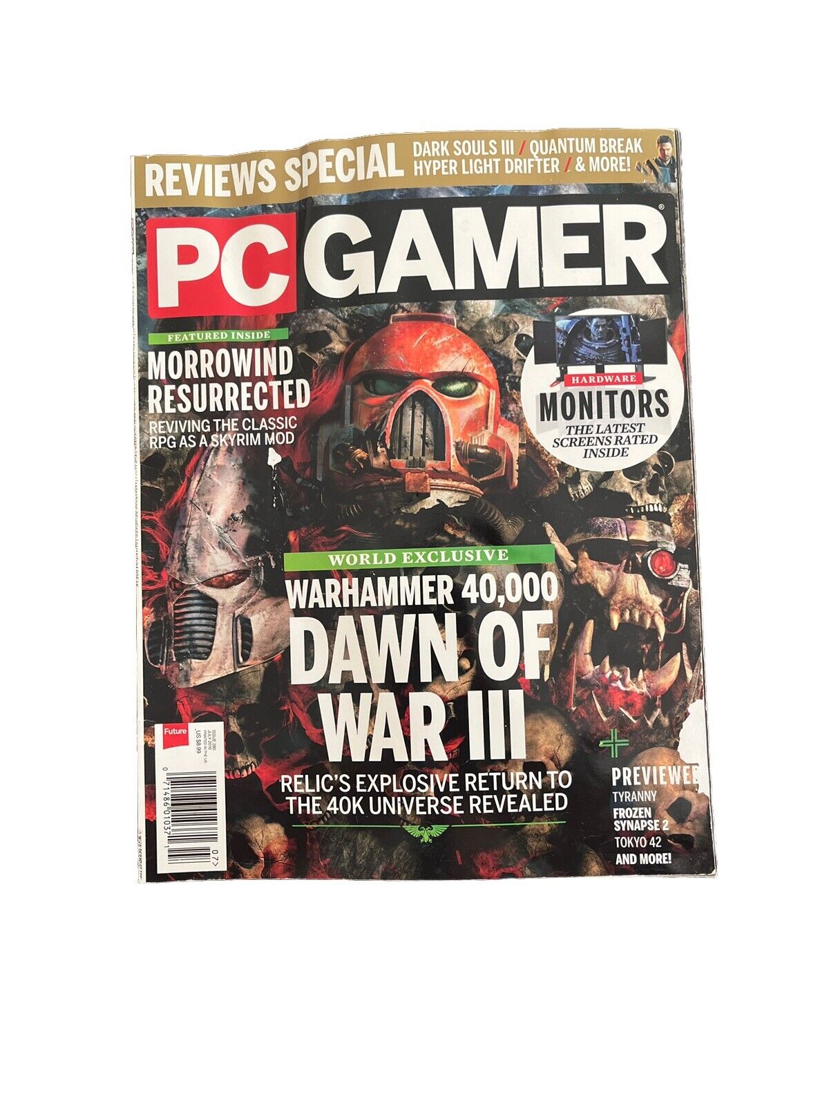  WARHAMMER 40,000 DAWN OF WAR III PC GAMER #280 JULY 2016 video game magazine