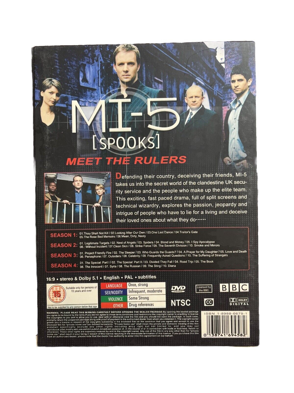 Classic Collectable BBC Secret Agent TV Serious MI-5 The Complete 1-4 Season DVD