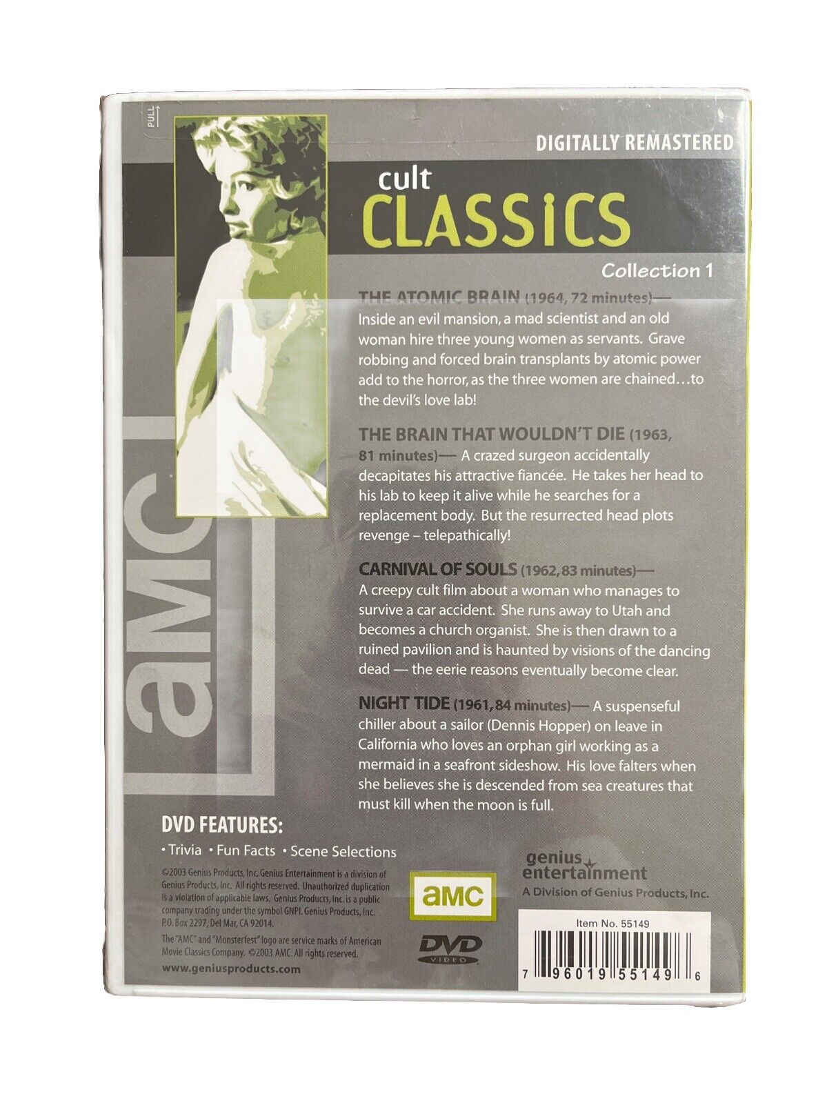 Classic Horror AMC Monsterfest Collection Cult Classics 4 Movies 2 DVDs 2003