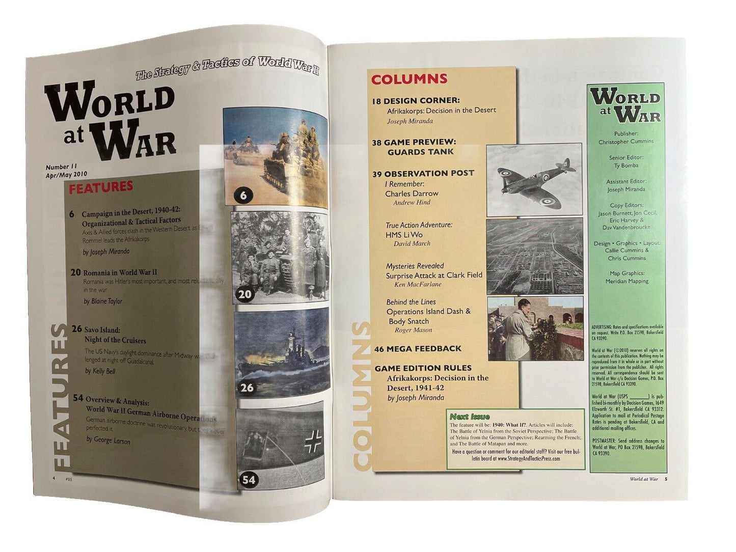 World At War Magazine #11 With Board Game - Afrikakorps Decision In The Desert