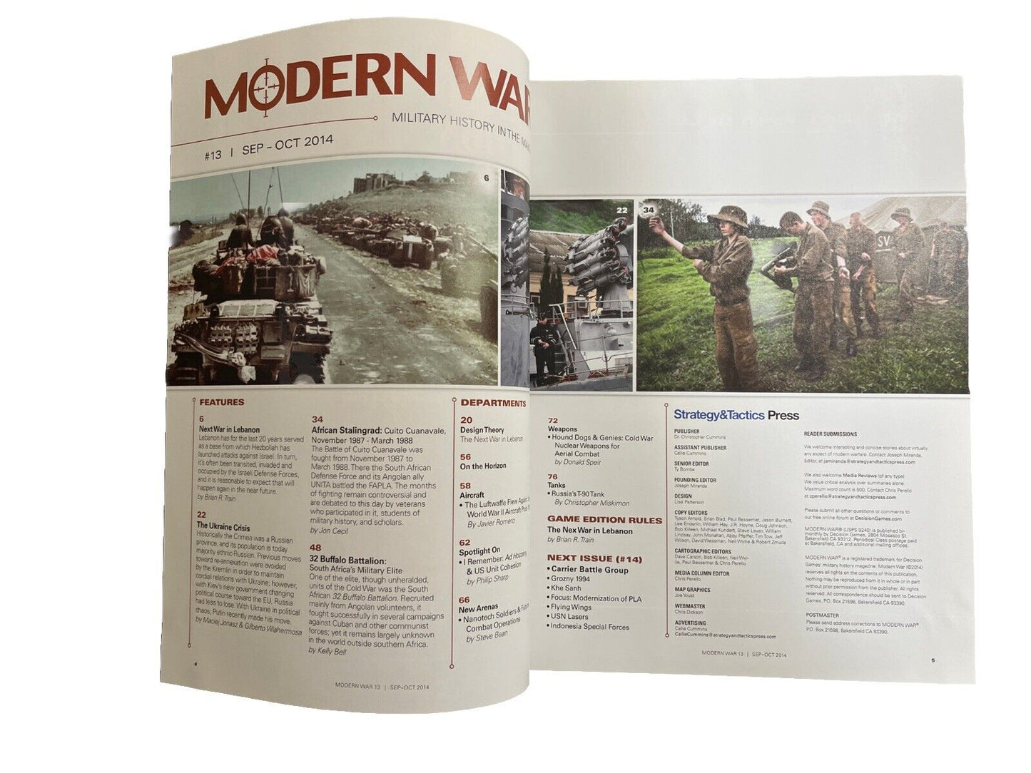 Modern War Magazine #13 With Military History Board Game - Next War In Lebanon
