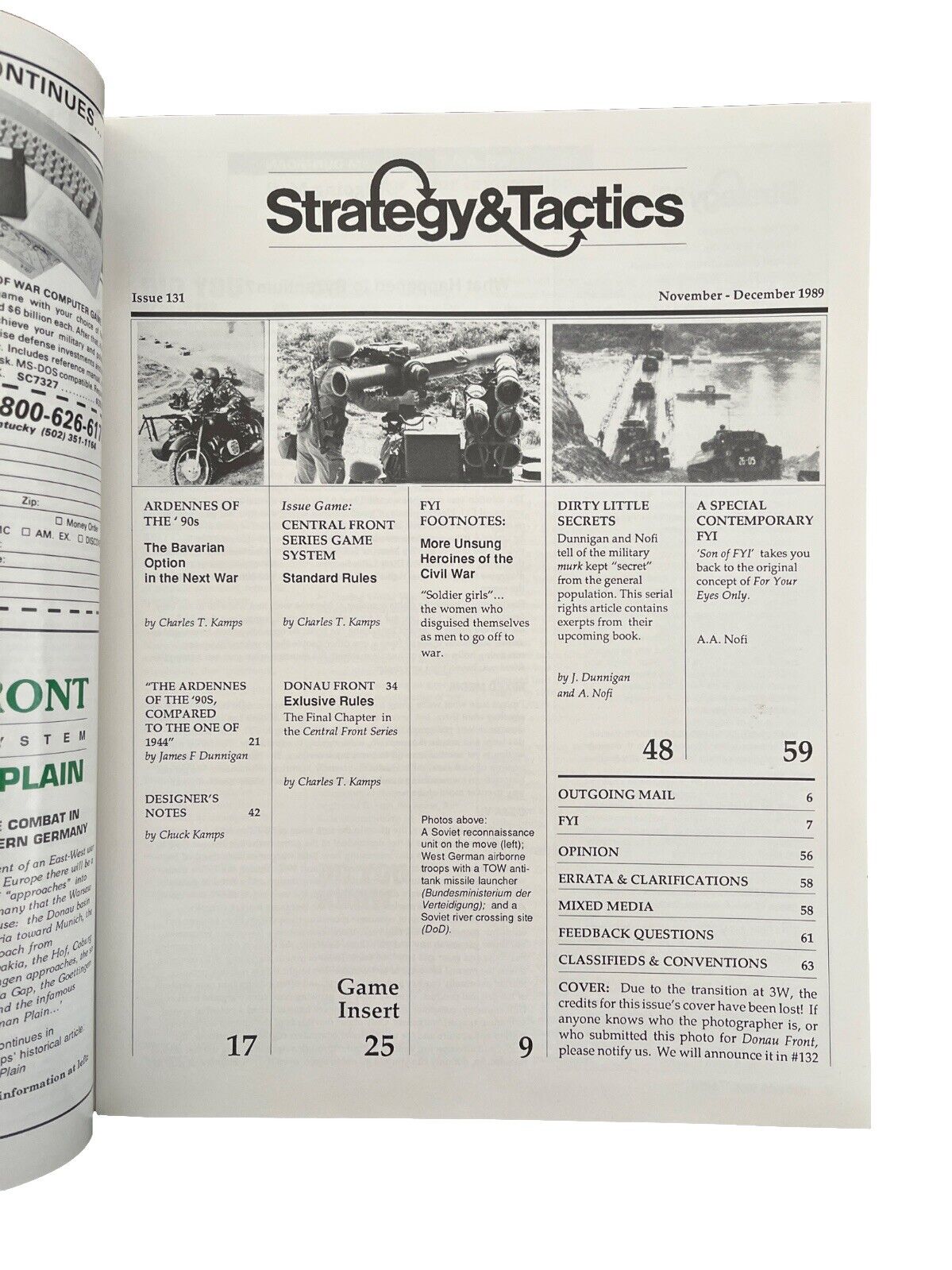Strategy & Tactics Historical Battle Wargame Magazine #131 Central Front