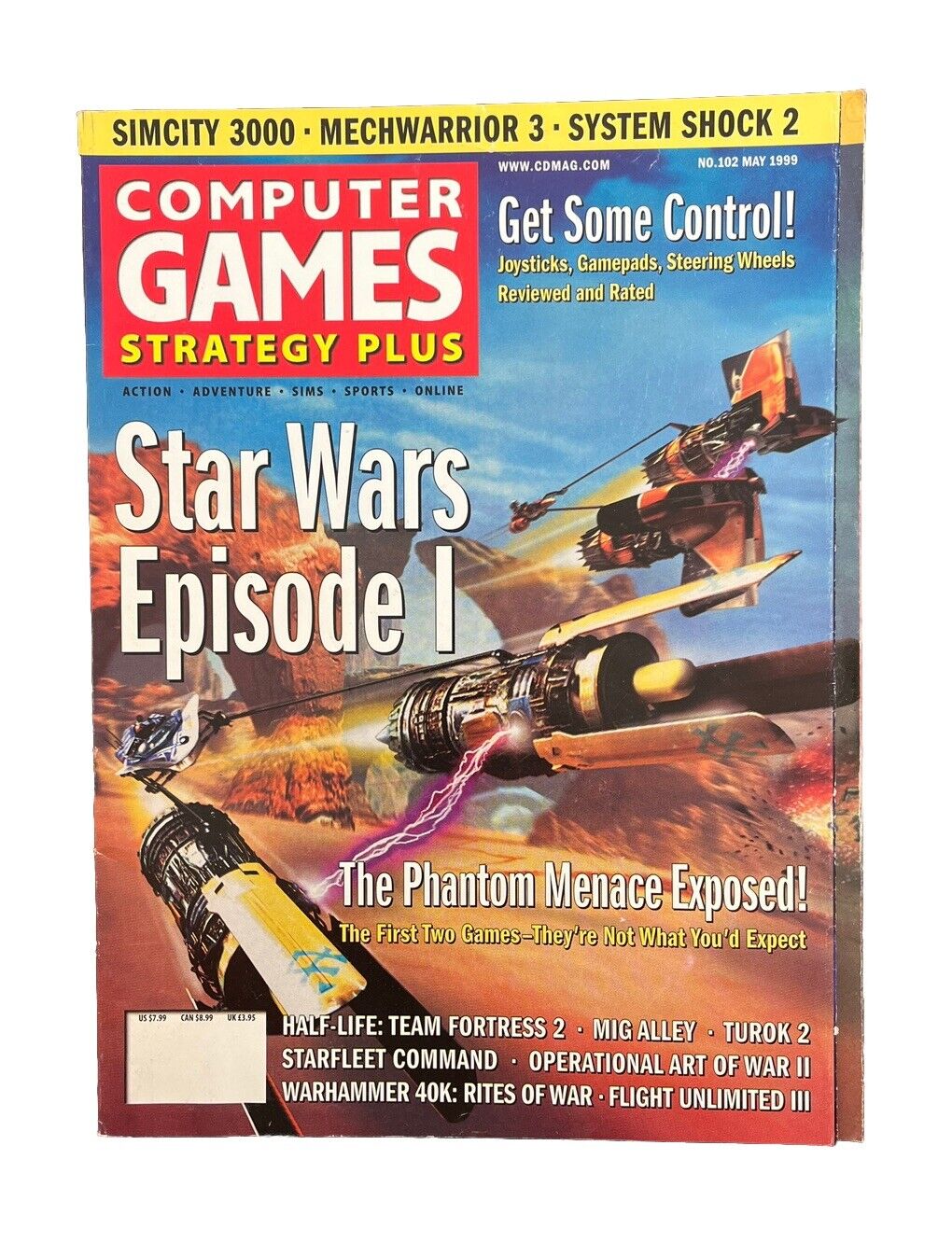 Vintage Computer Games Strategy Plus Magazine #102 May 1999 Star Wars Episode I