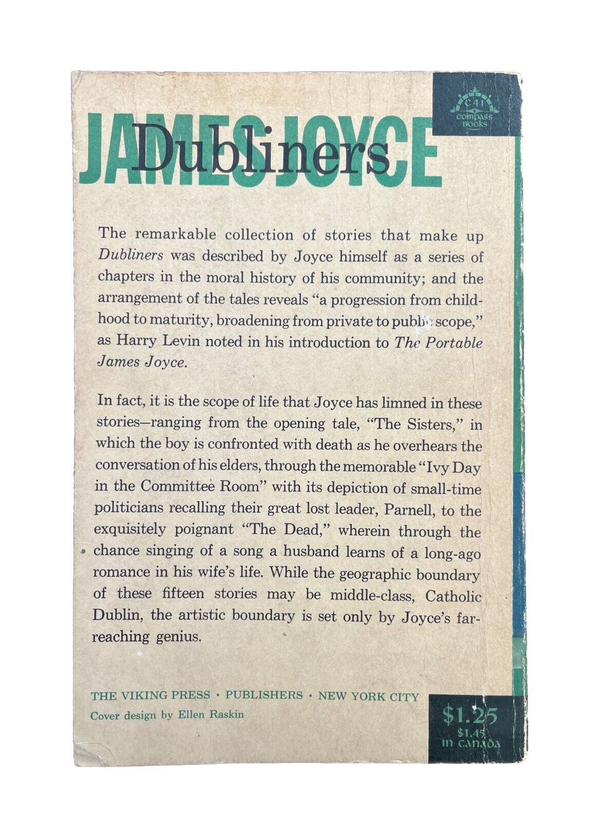 Vintage Classic Collectable Short Stories Book JAMES JOYCE - Dubliners 1961