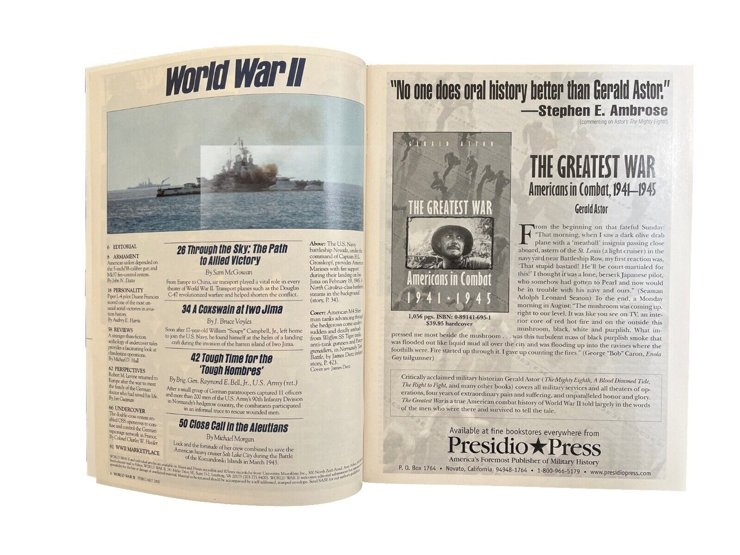 Vintage World War II Magazine Vol.14 No.6 February 2000 - Normandy Invasion