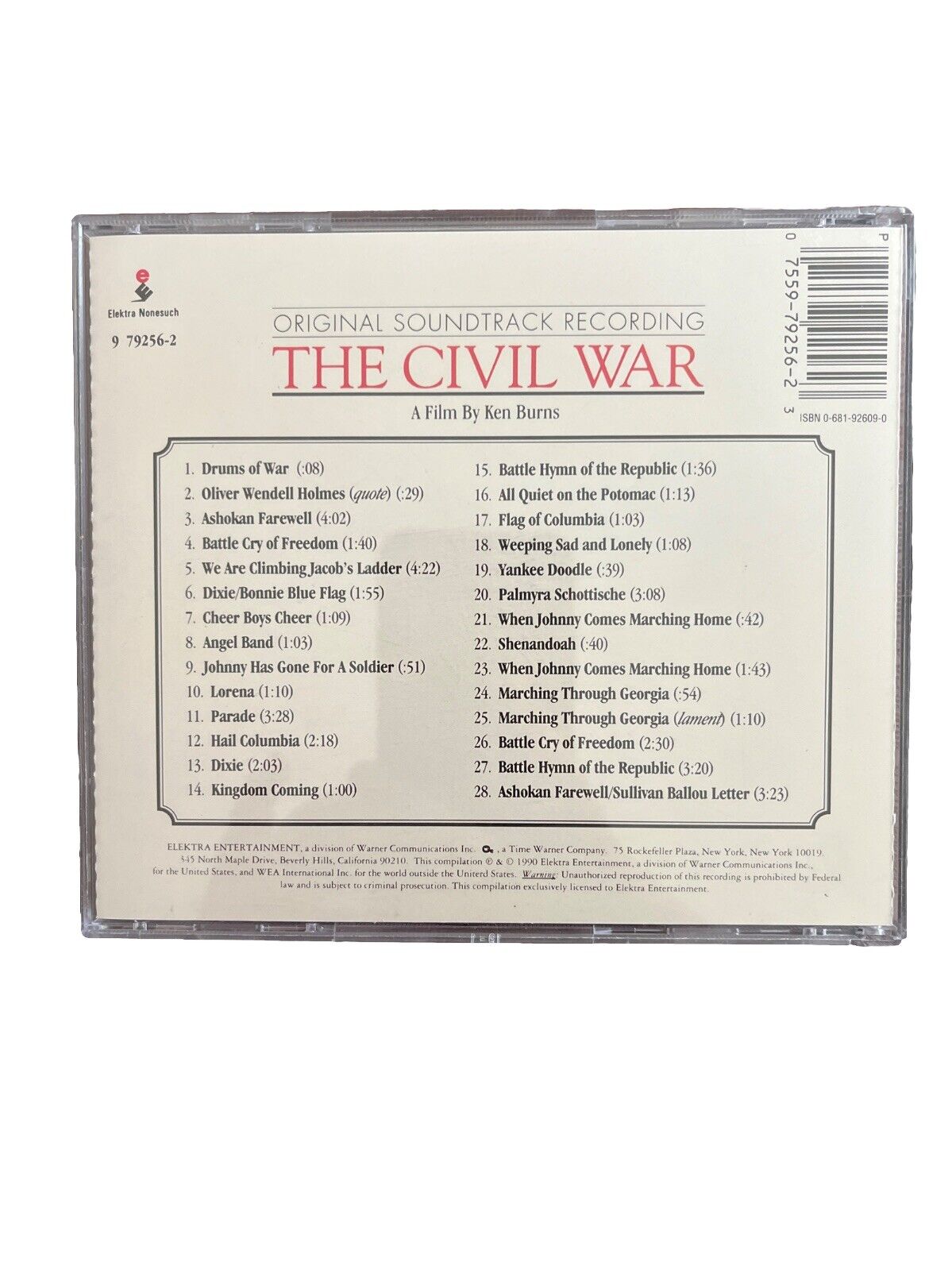 The Civil War (Original Soundtrack) by Various Artists (CD, 1990) 9 79256-2