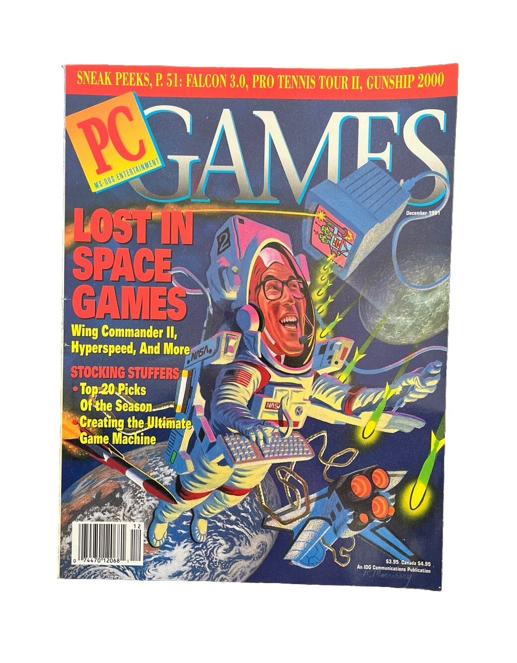 Vintage PC Games Computer Game Magazine December 1991 Lost In Space Games