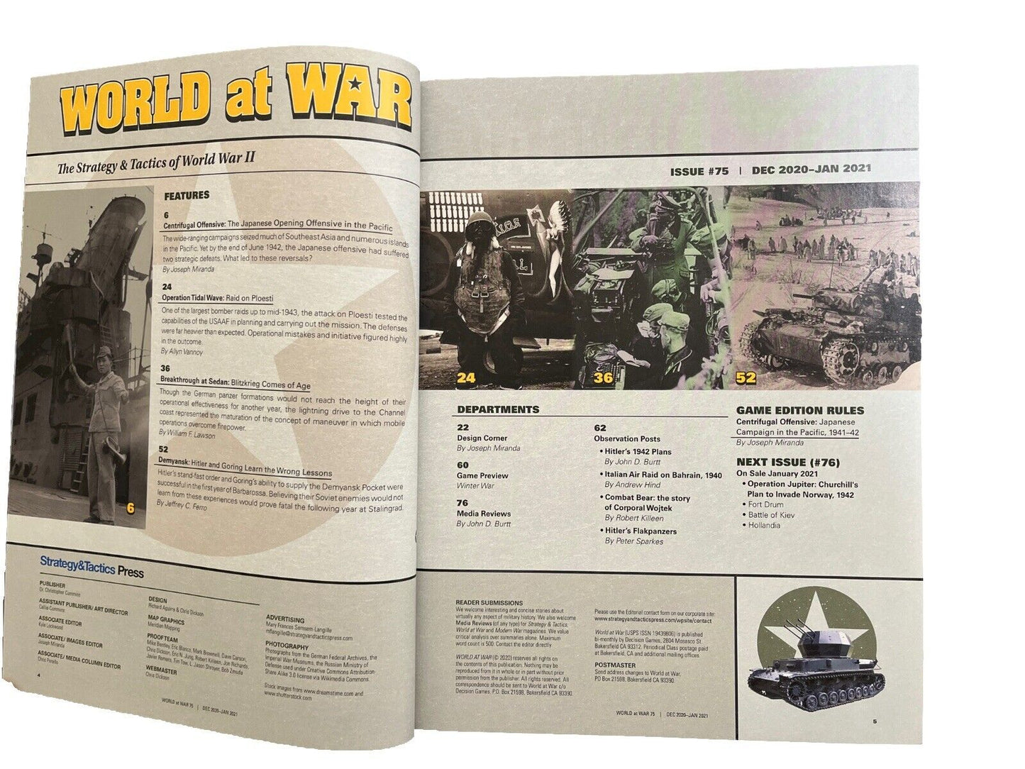 World At War Magazine With Complete New Game #75 2021 - Centrifugal Offensive