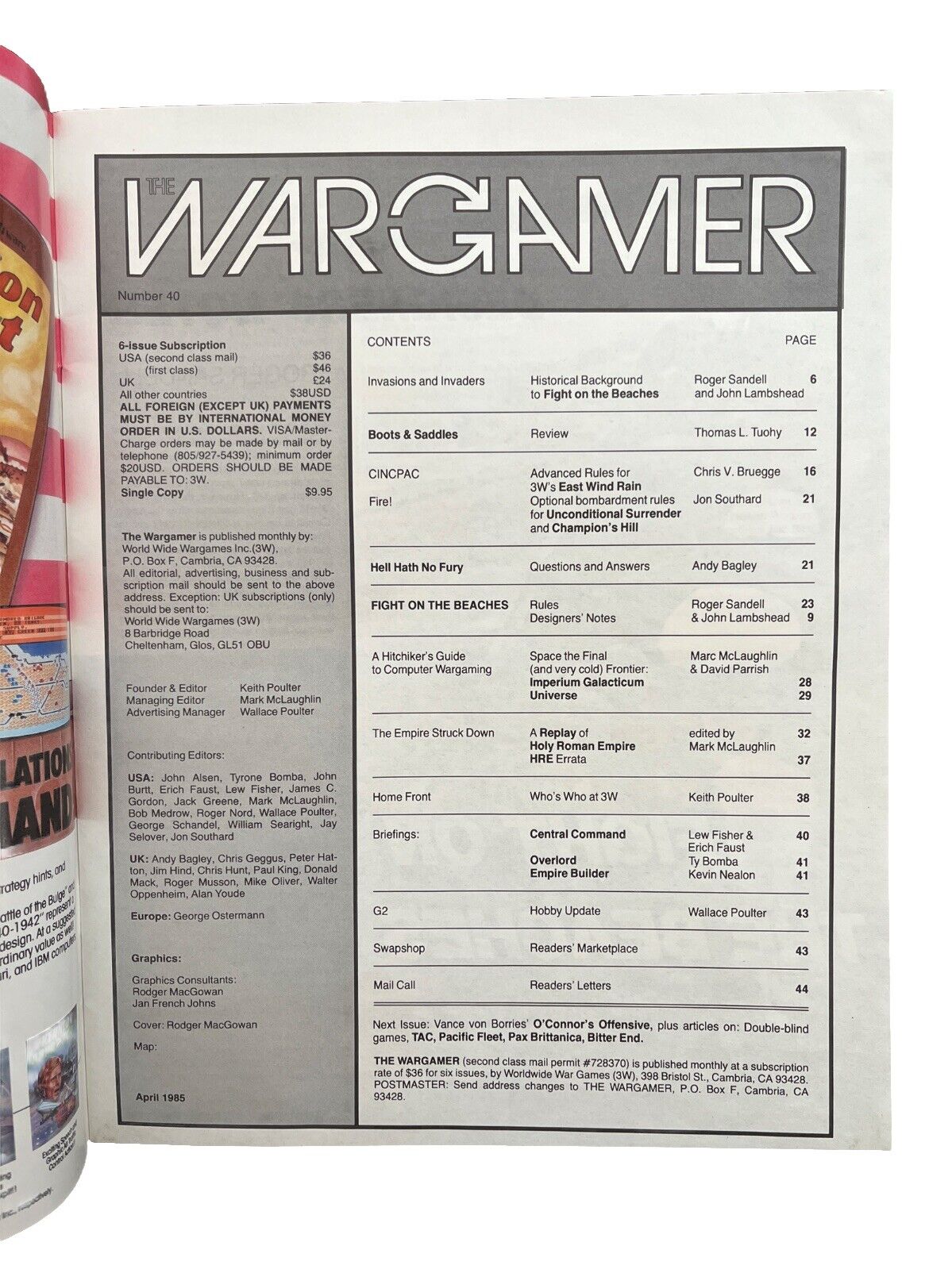 The Wargamer Military History Boardgamer’s Magazine #40 Fight On The Beaches