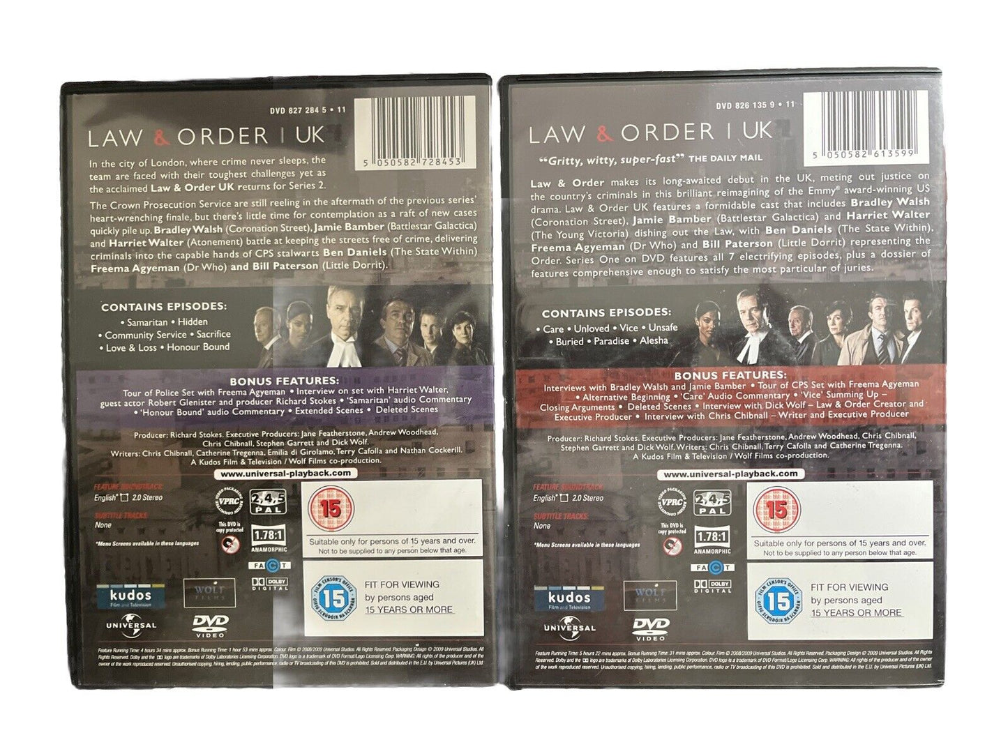 Classic TV Show LAW & ORDER UK Series 1&2 Region 2-4-5 DVD Bradley Walsh
