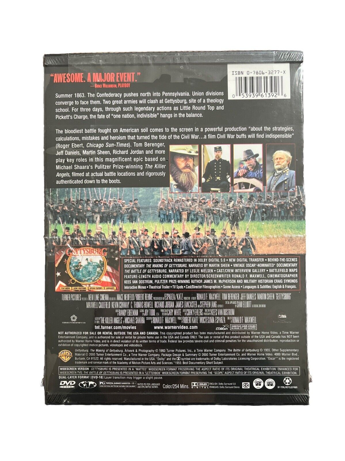 Vintage Collectable Classic War Battle Movie Gettysburg DVD