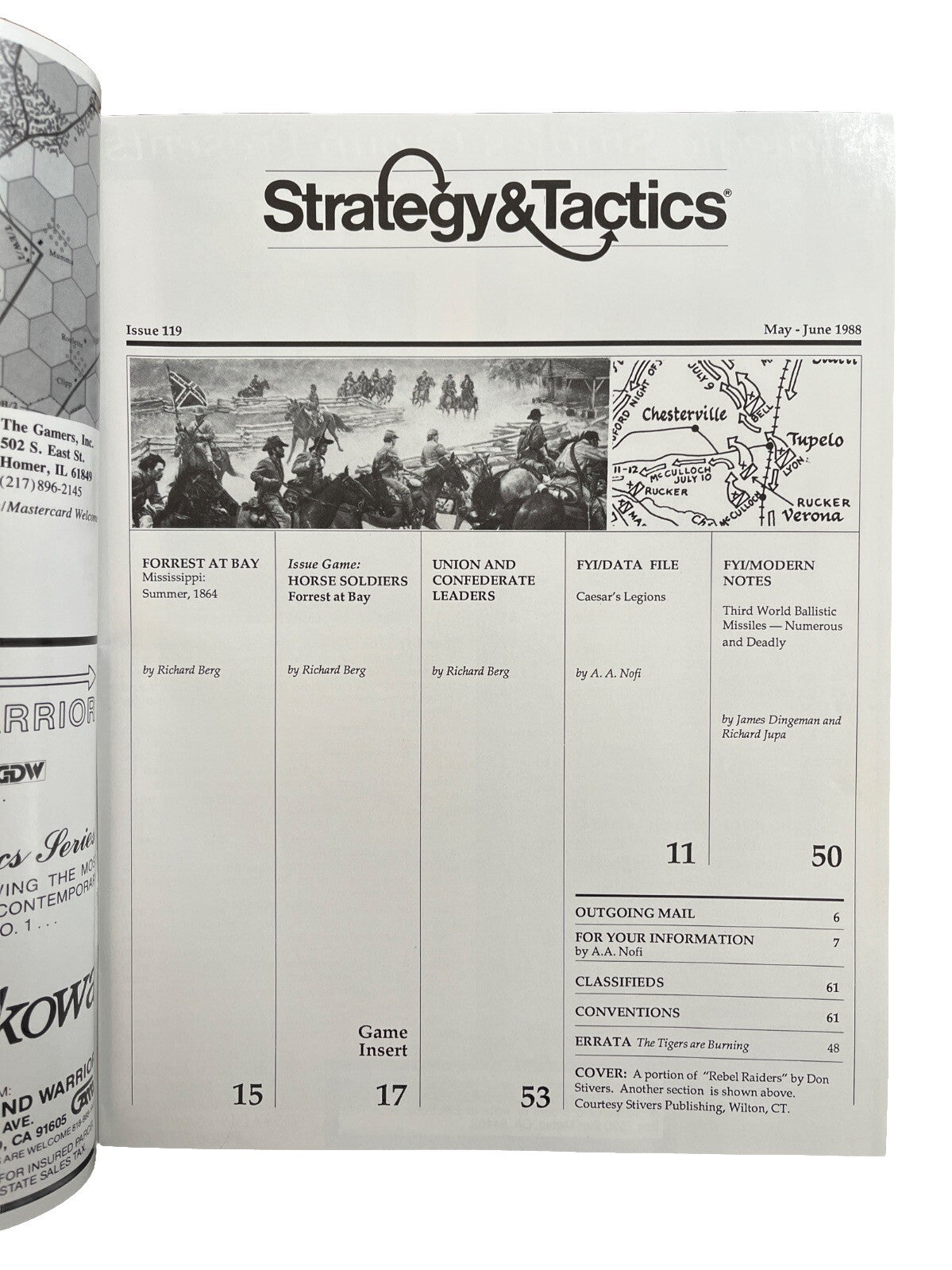 Strategy&Tactics History Wargame Magazine #119 The Horse Soldiers Forrest At Bay