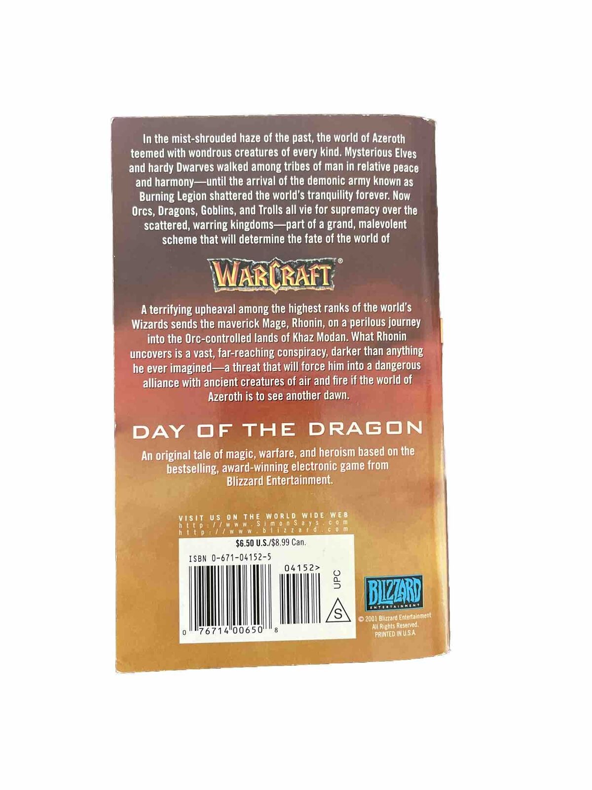 Day of the Dragon Book 1 Warcraft Richard A. Knaak Pocket