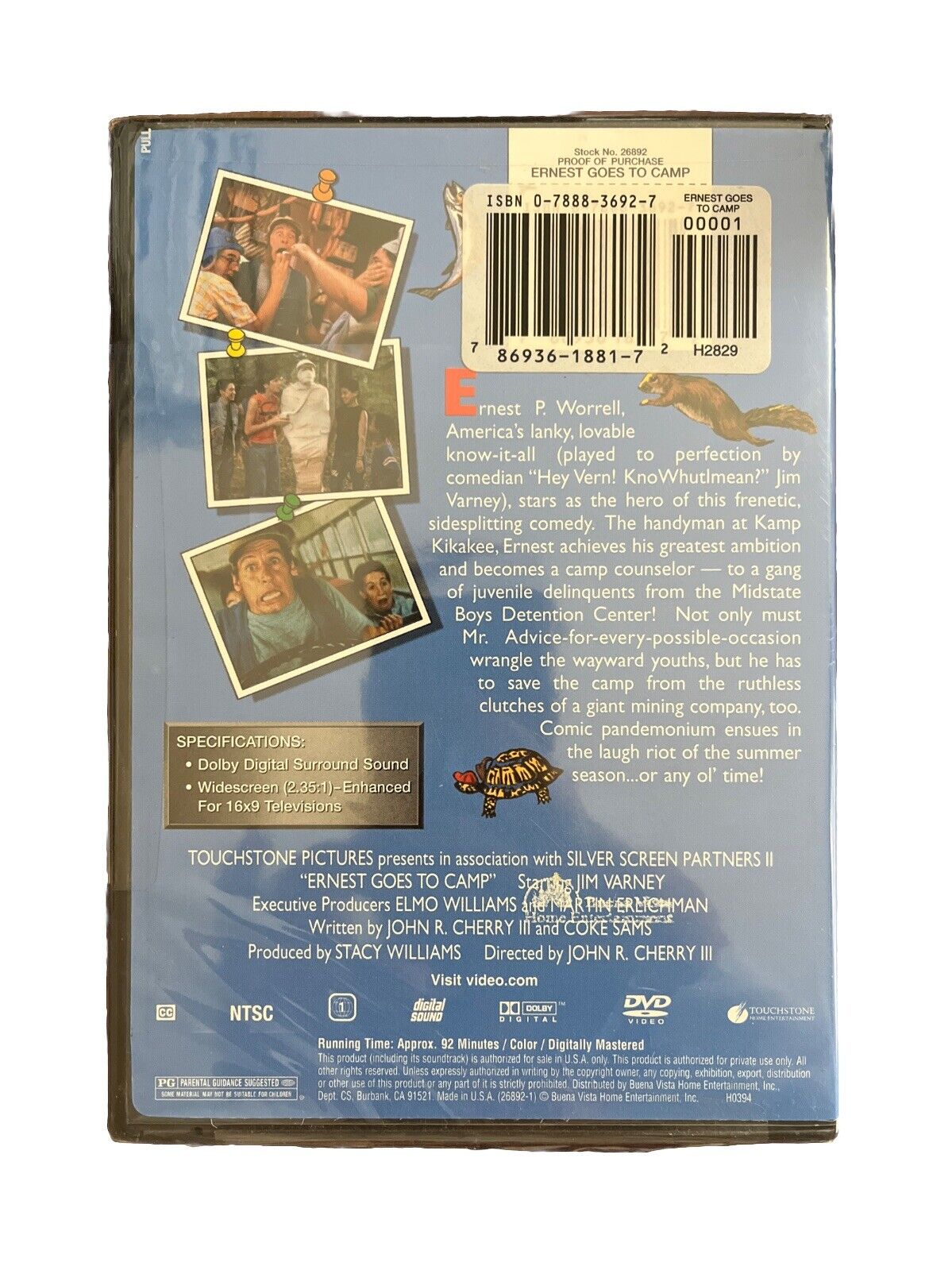 Classic Comedy Ernest Goes to Camp DVD Widescreen Jim Varney Wide screen Dolby