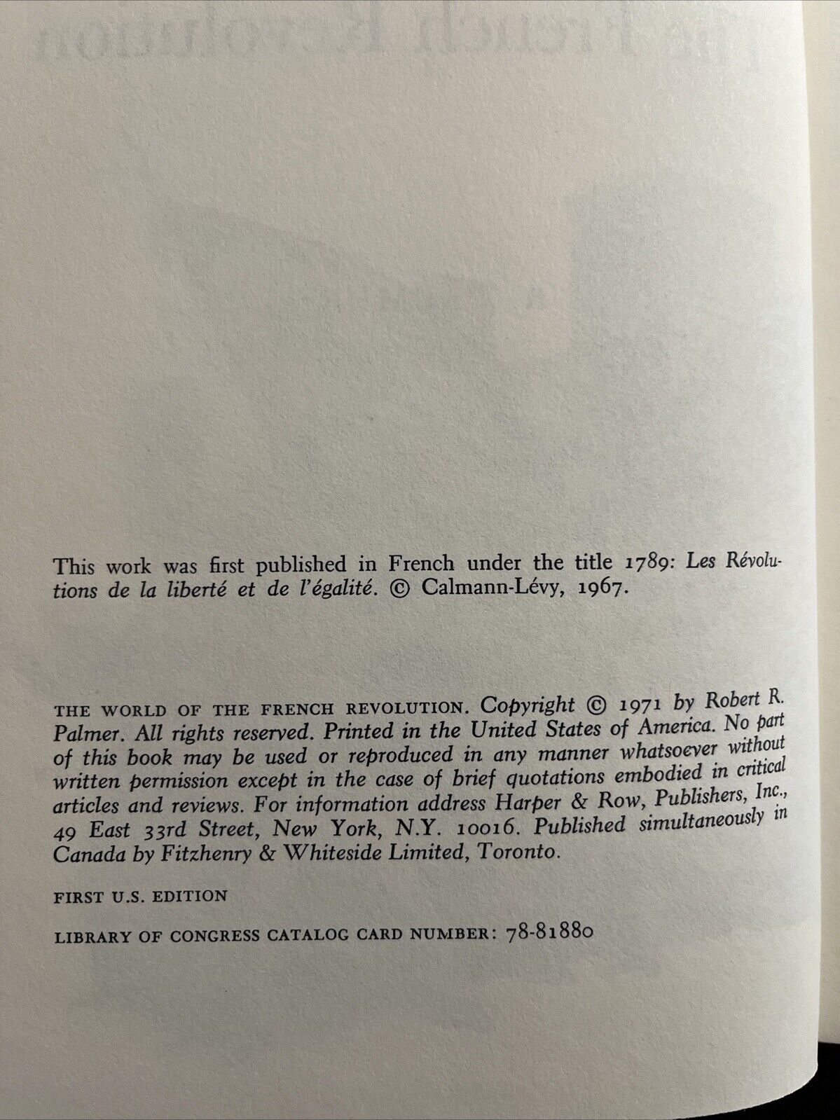 The World Of The French Revolution by R. R. Palmer Collectable History Book