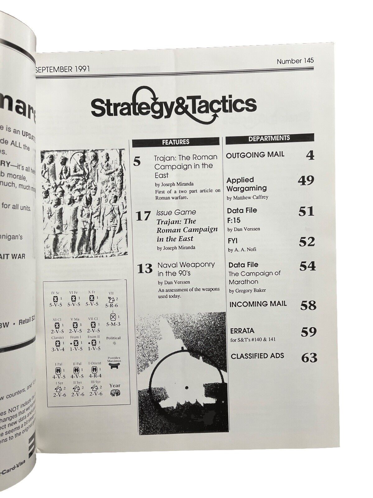 Strategy&Tactics Wargame Mag #145 1991 Trajan The Roman Campaign In The East