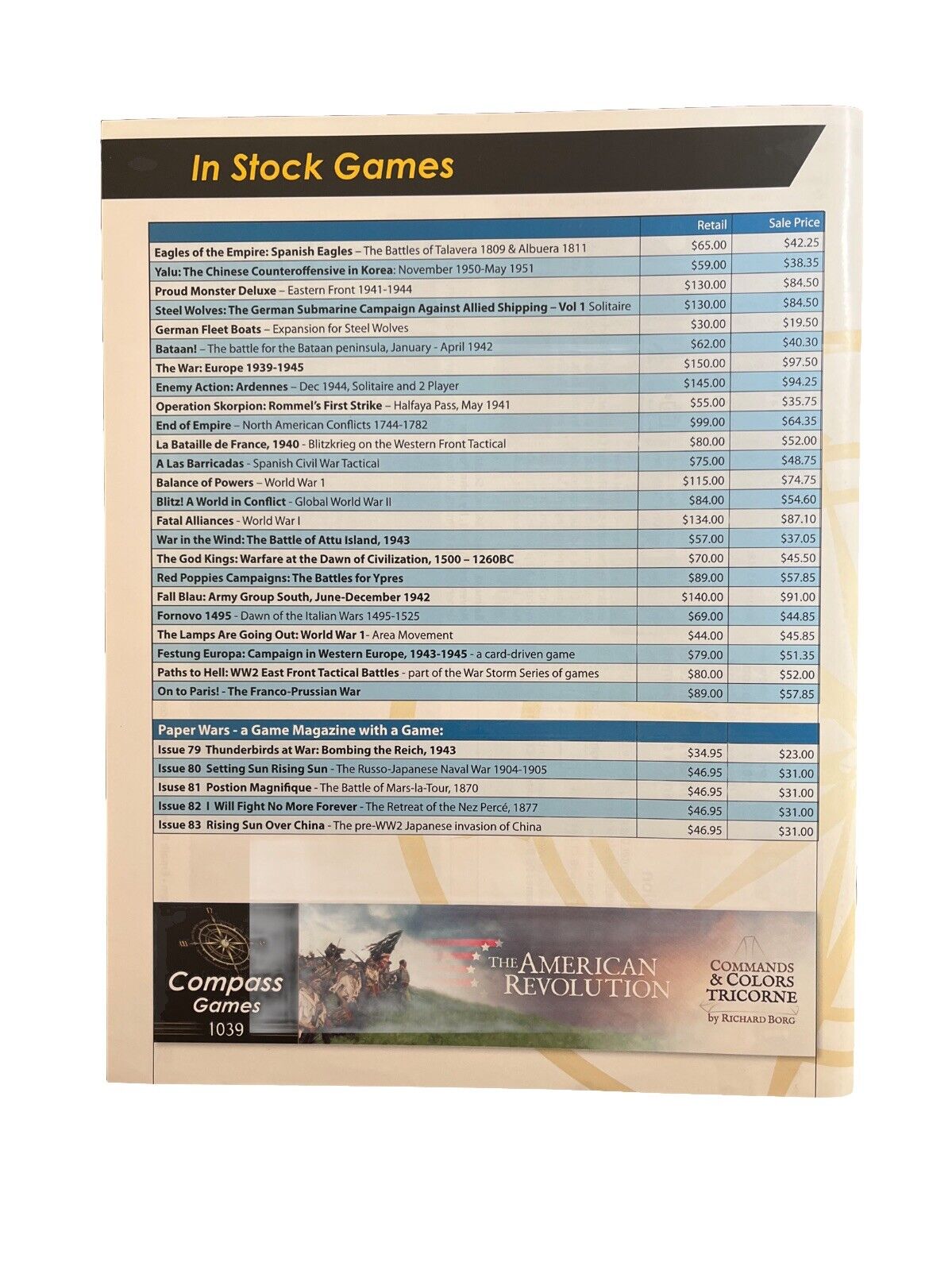 Compass Games Vintage Historical Paper Wars Magazine #84 2016- Finnish Civil War