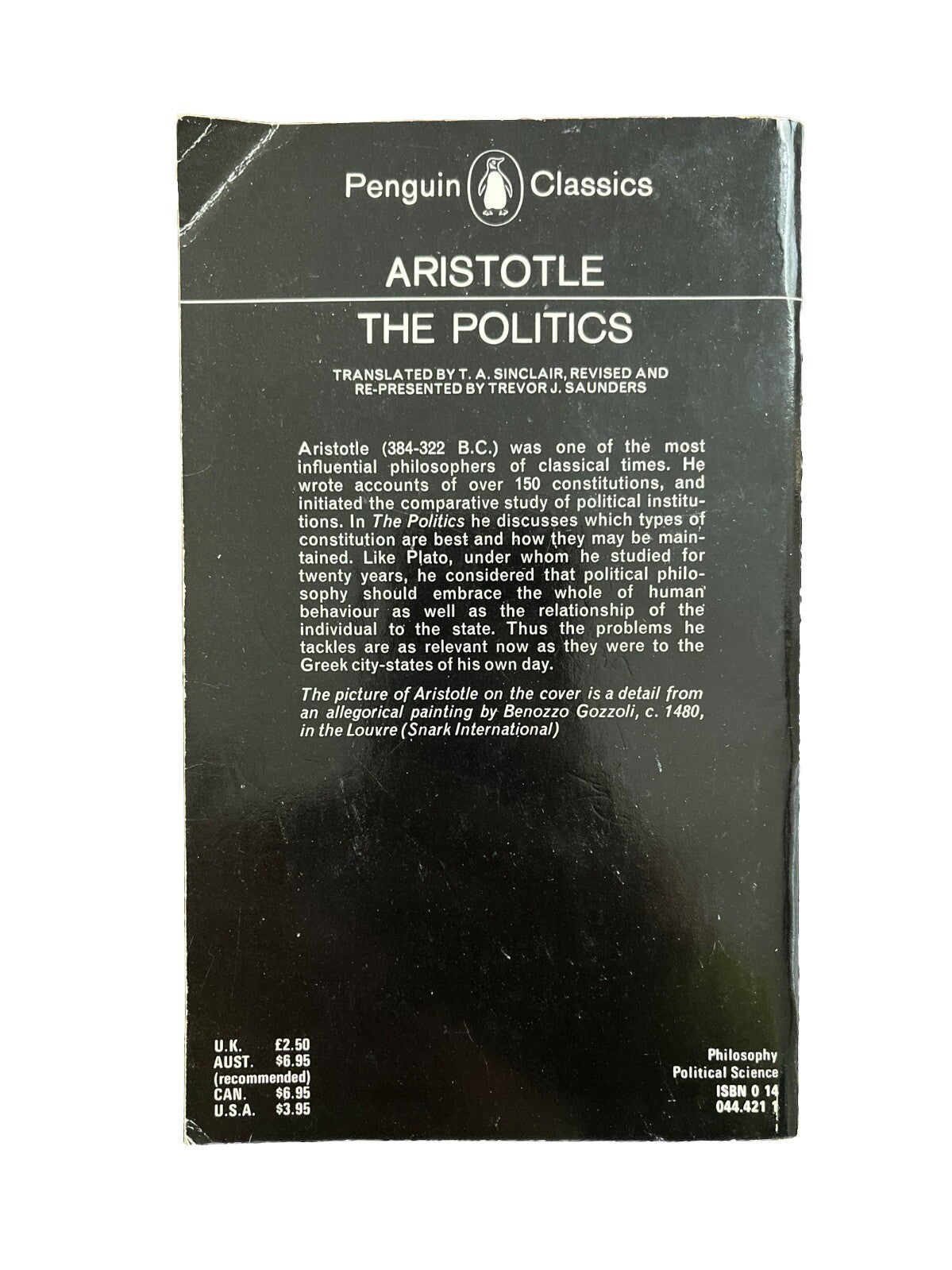 Classic Vintage Collectable Books The Politics By Aristotle Revised Edition