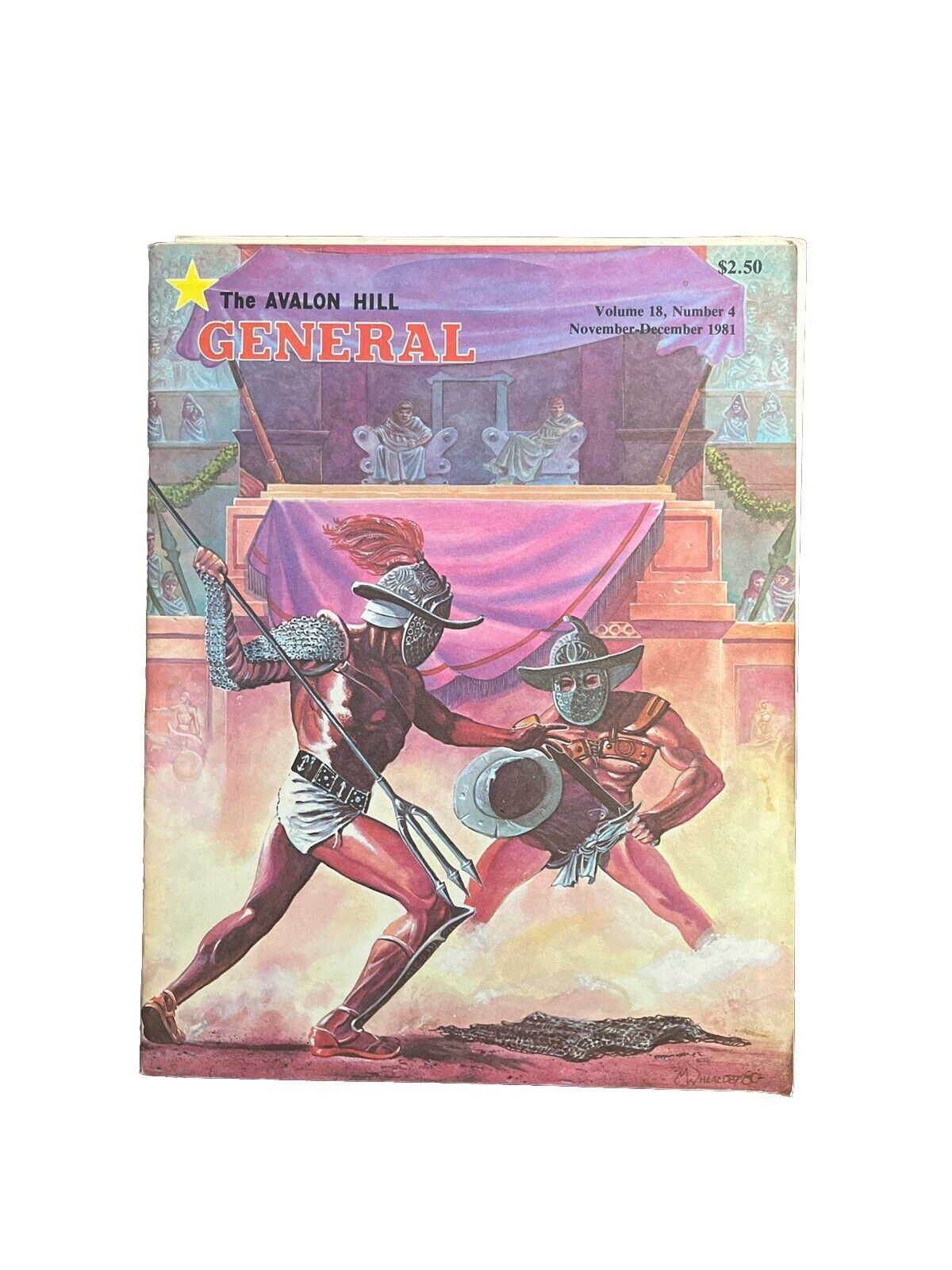 AVALON HILL GENERAL Vintage Board Game Magazine VOL.18 #4 NOV-DEC 1981 GLADIATOR