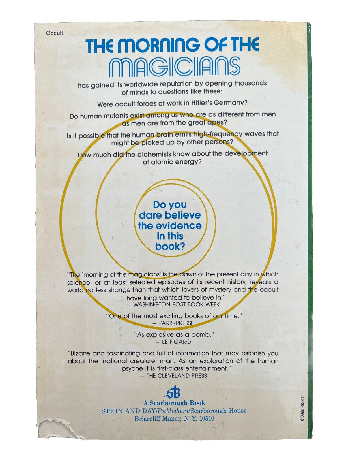 Vintage Book The Morning of the Magicians by Louis Pauwels And Jacques Bergier