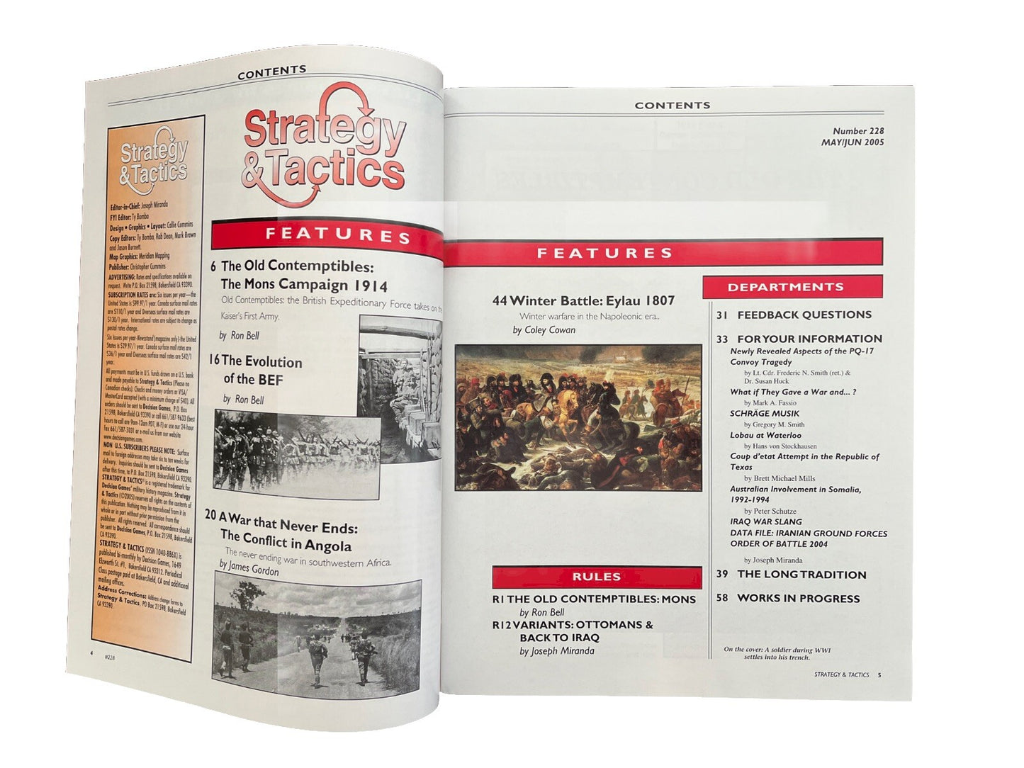 Strategy & Tactics Wargame Magazine #228 The Old Contemptibles At Mons 1914